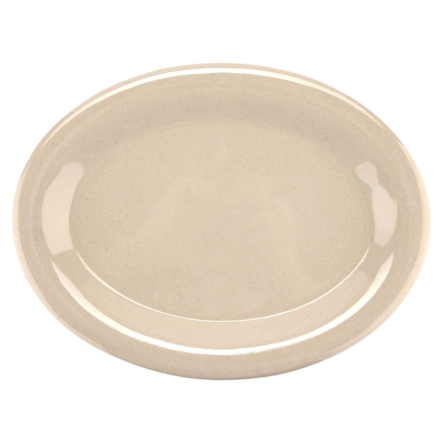 G.E.T. Enterprises BAM-1135 Bamboomel 13-3/8" Oval Tan Bamboo Melamine Platter