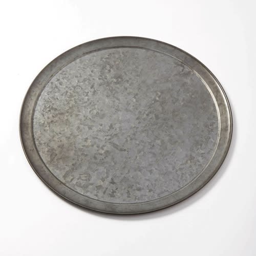 American Metalcraft GTP16 16" Round Galvanized Steel Serving Tray, Onyx Finish