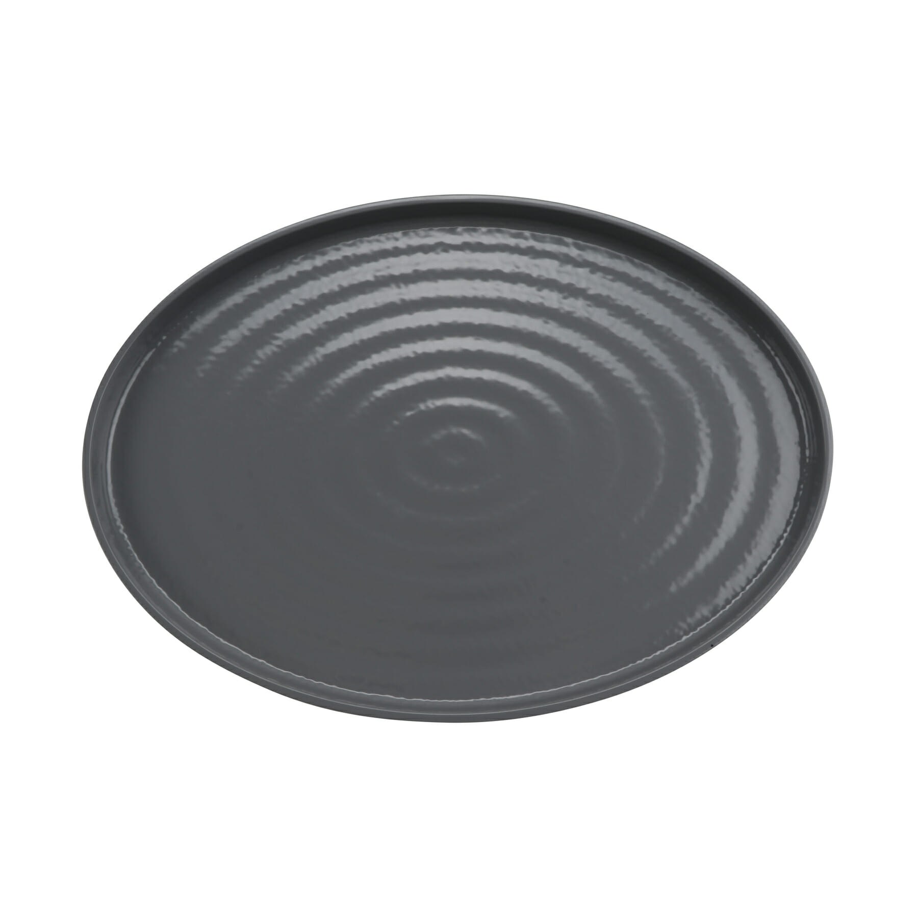G.E.T. Enterprises RO-1410-GRS/BKM Roca Glazed 14" Oval Gray Gloss/Black Matte Melamine Platter