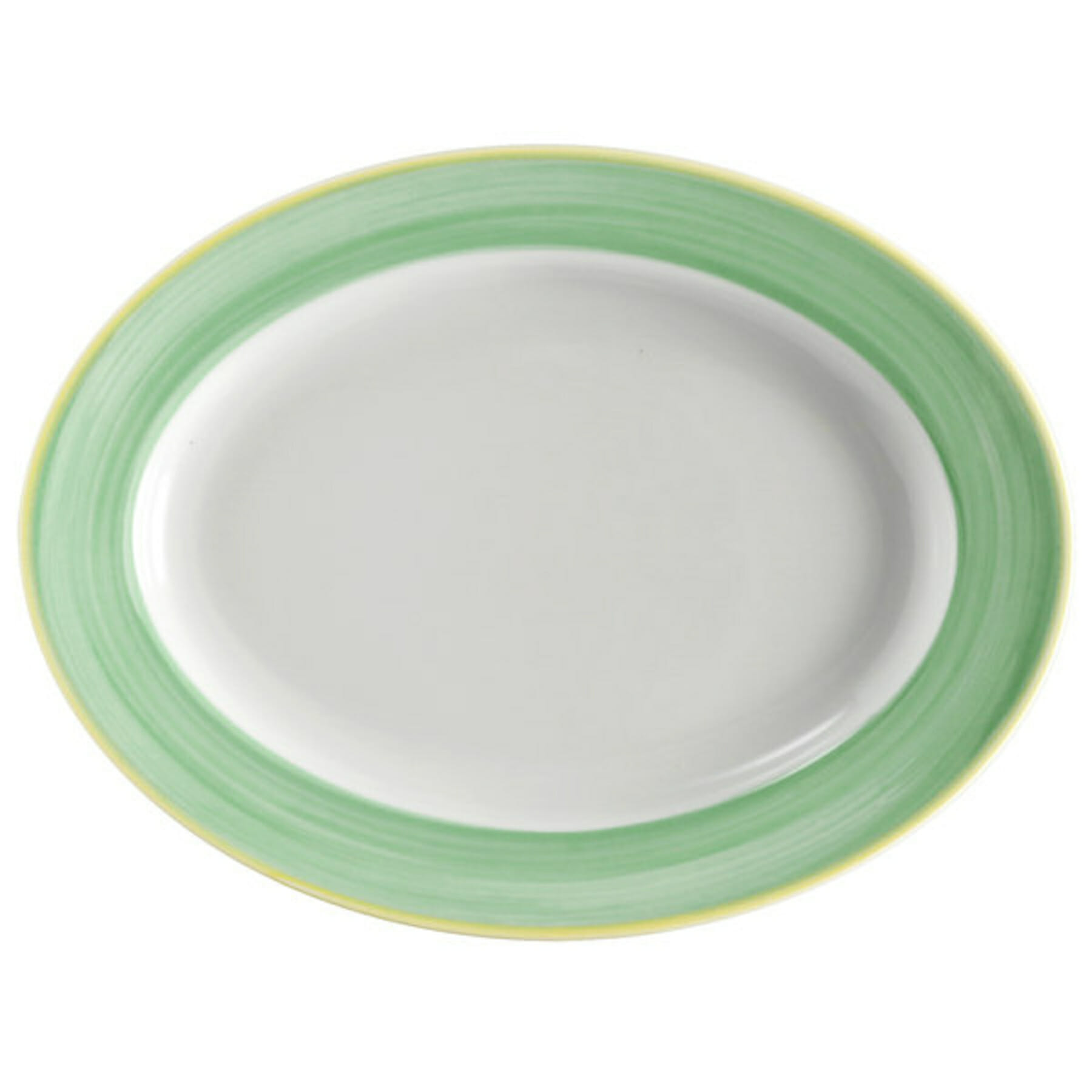 G.E.T. Enterprises PA1603907712 Corona Calypso 11-5/8" Oval Green Porcelain Platter