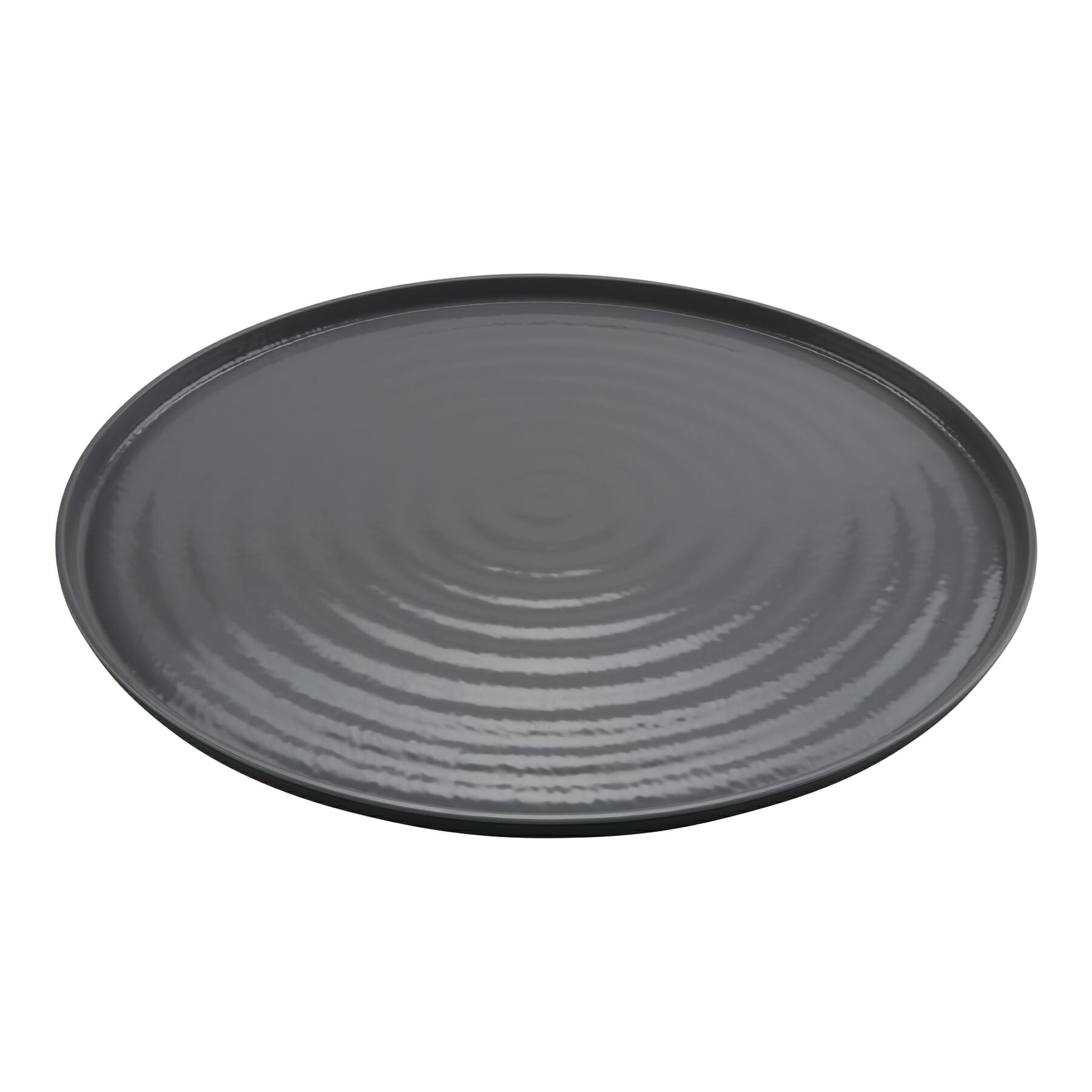 G.E.T. Enterprises RO-2016-GRS/BKM Roca Glazed 20" Oval Gray Gloss/Black Matte Melamine Platter