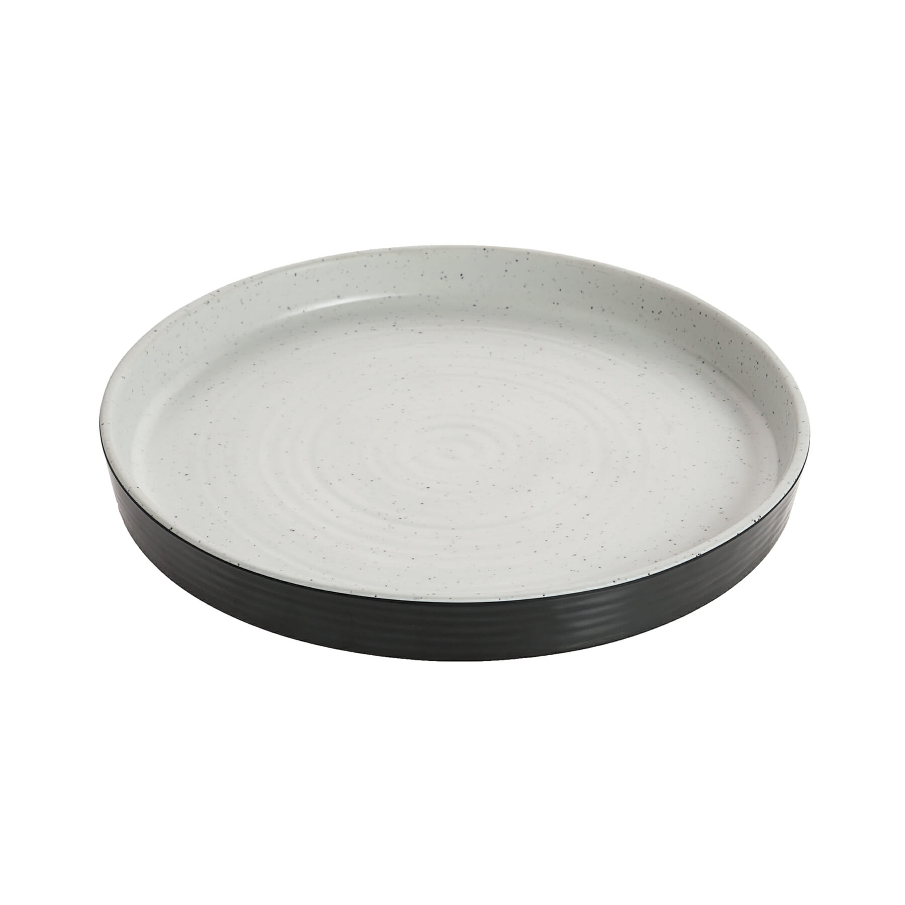 G.E.T. Enterprises INF115 Cheforward Infuse 10" Round Stone Natural/Black Melamine Plate