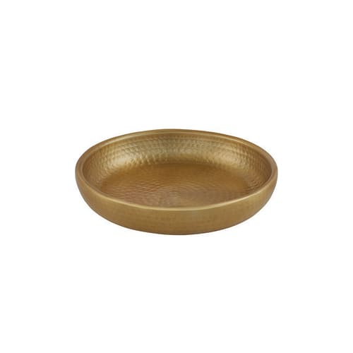 American Metalcraft ADSEAG12 12" Round Double Wall Gold Aluminum Seafood Tray