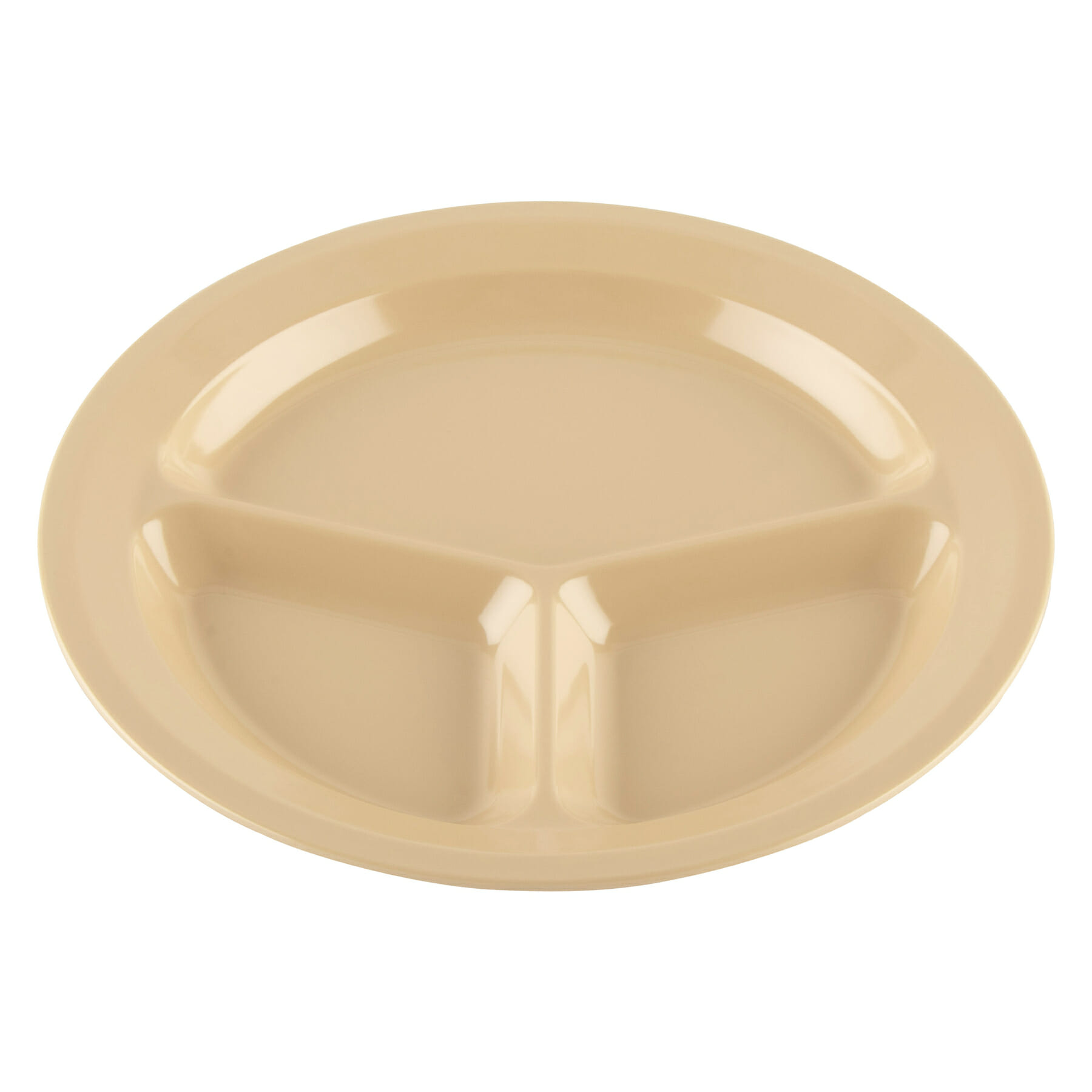 G.E.T. Enterprises CP-532-T Supermel 10-13/16" Round Tan Melamine Plate