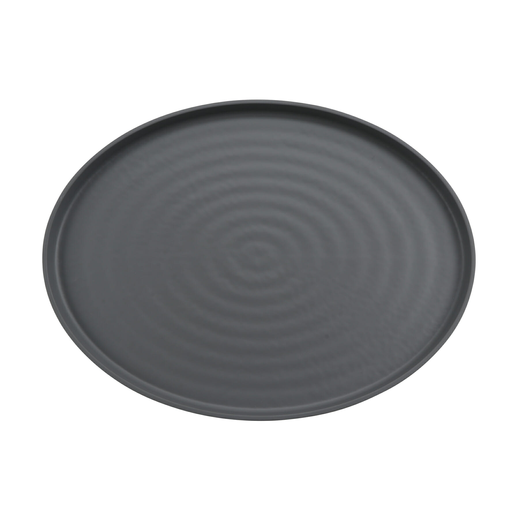 G.E.T. Enterprises RO-1612-GRM/BKM Roca Matte 16" Oval Gray Matte/Black Matte Melamine Platter
