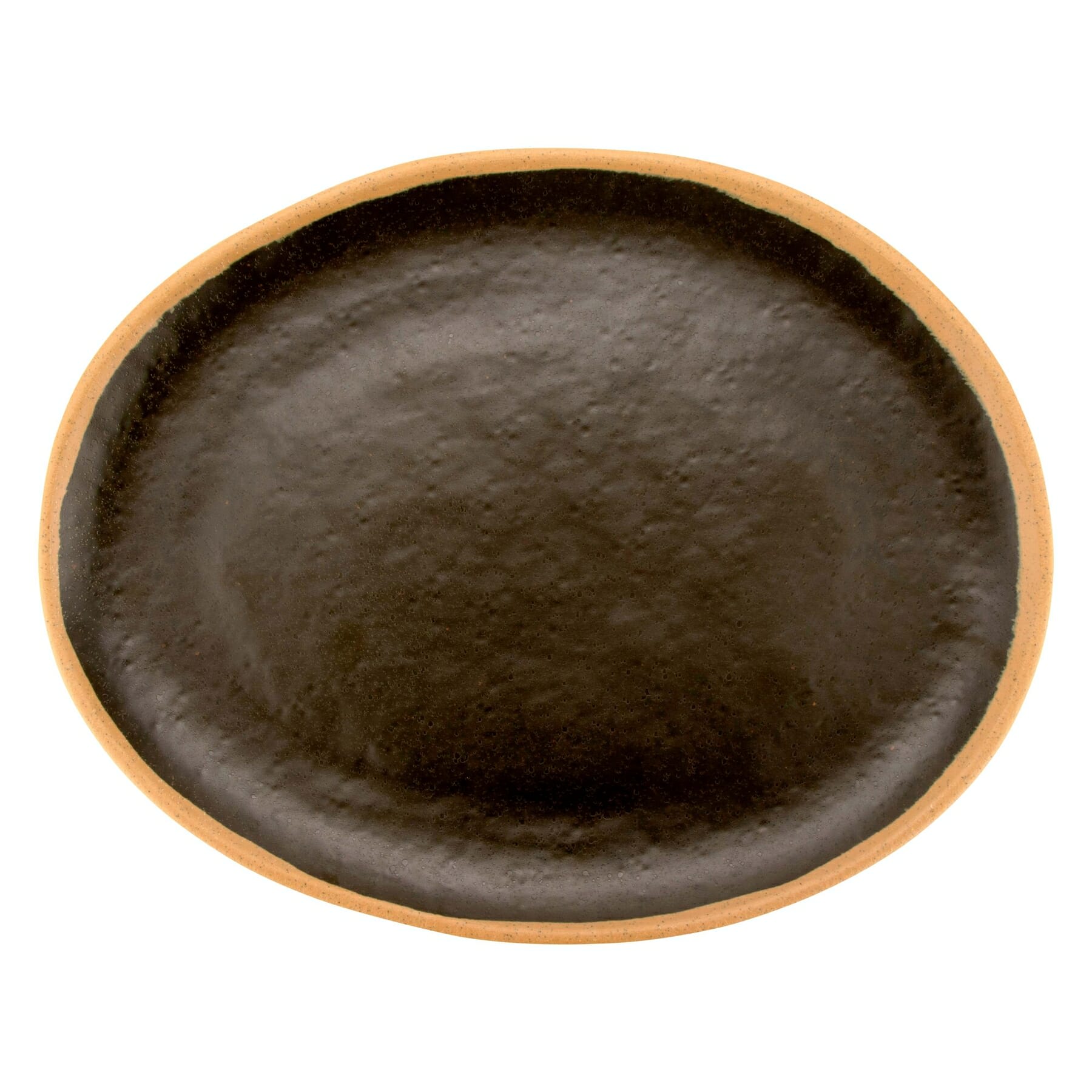 G.E.T. Enterprises P-129-BR Pottery Market Glazed 11-3/4" Oval Brown Melamine Platter