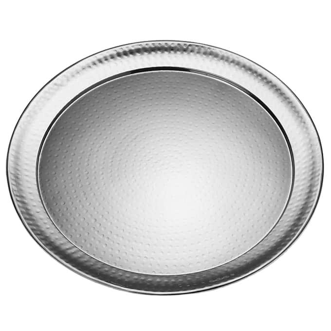 American Metalcraft HMRST2201 22" Round Hammered Stainless Steel Serving Tray