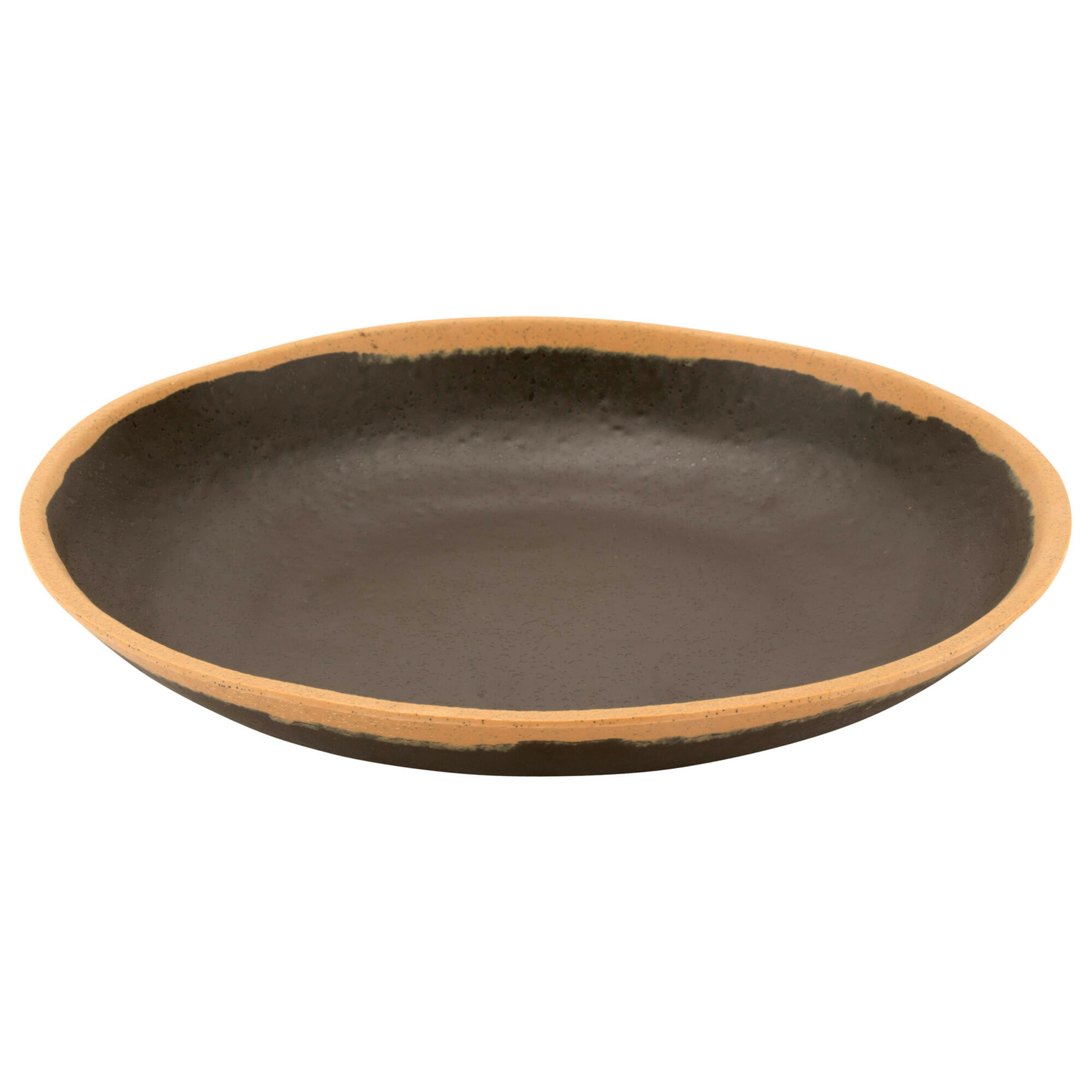 G.E.T. Enterprises P-100-BR Pottery Market Glazed 10" Round Brown Melamine Plate