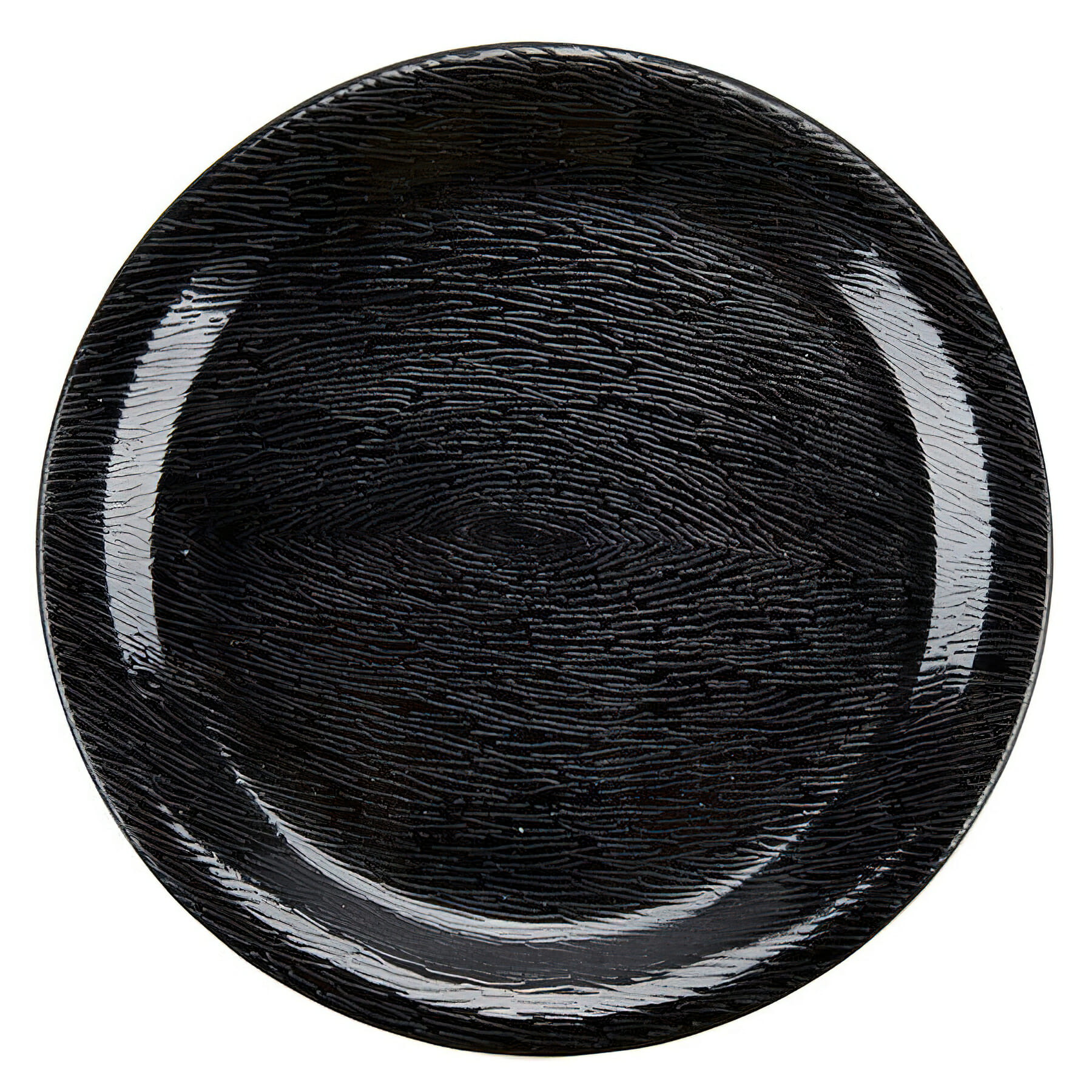 G.E.T. Enterprises NP-6-BK Etchedware 6-9/16" Round Textured Black Melamine Plate