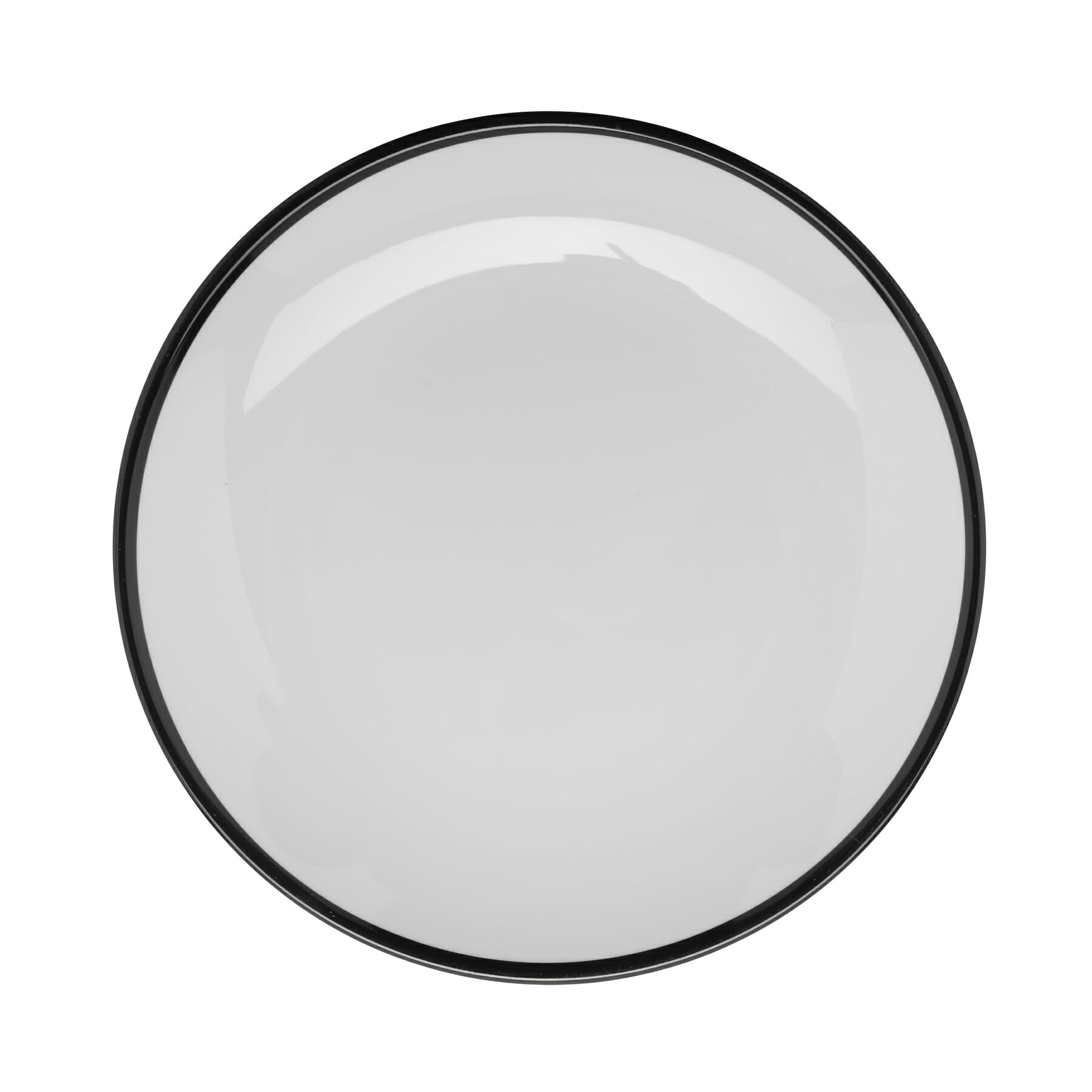 G.E.T. Enterprises CS-900-W/BK Settlement Bistro 9" Round White/Black Melamine Plate