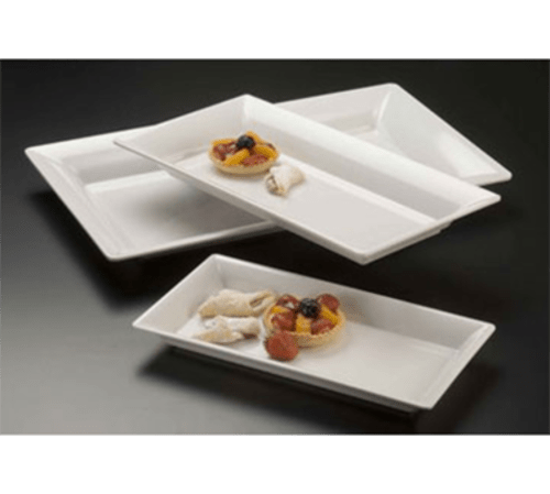American Metalcraft MEL21 21" x 13" White Melamine Endurance™ Platter