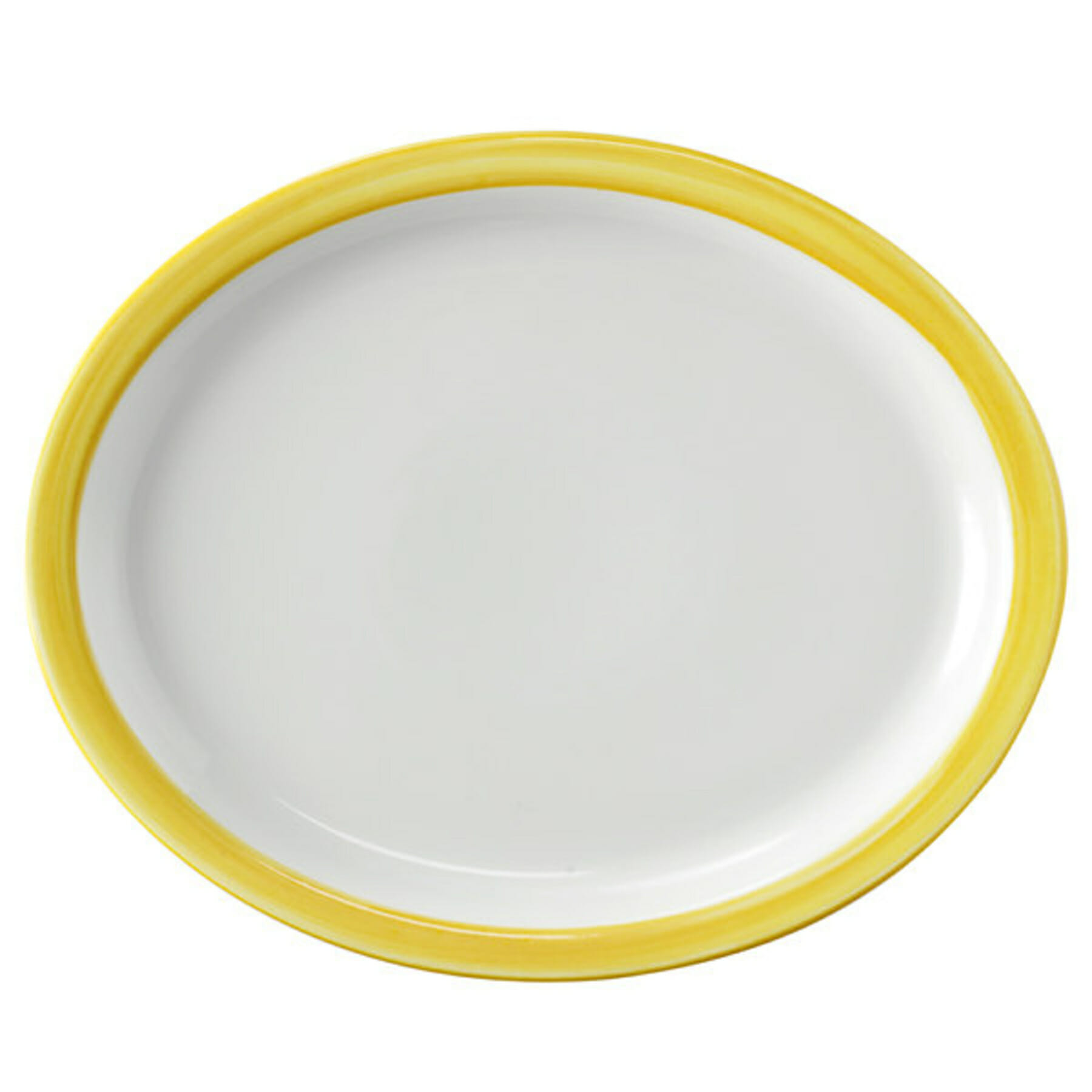 G.E.T. Enterprises PA1600807812 Corona Calypso 13" x 11" Oval Yellow Porcelain Platter