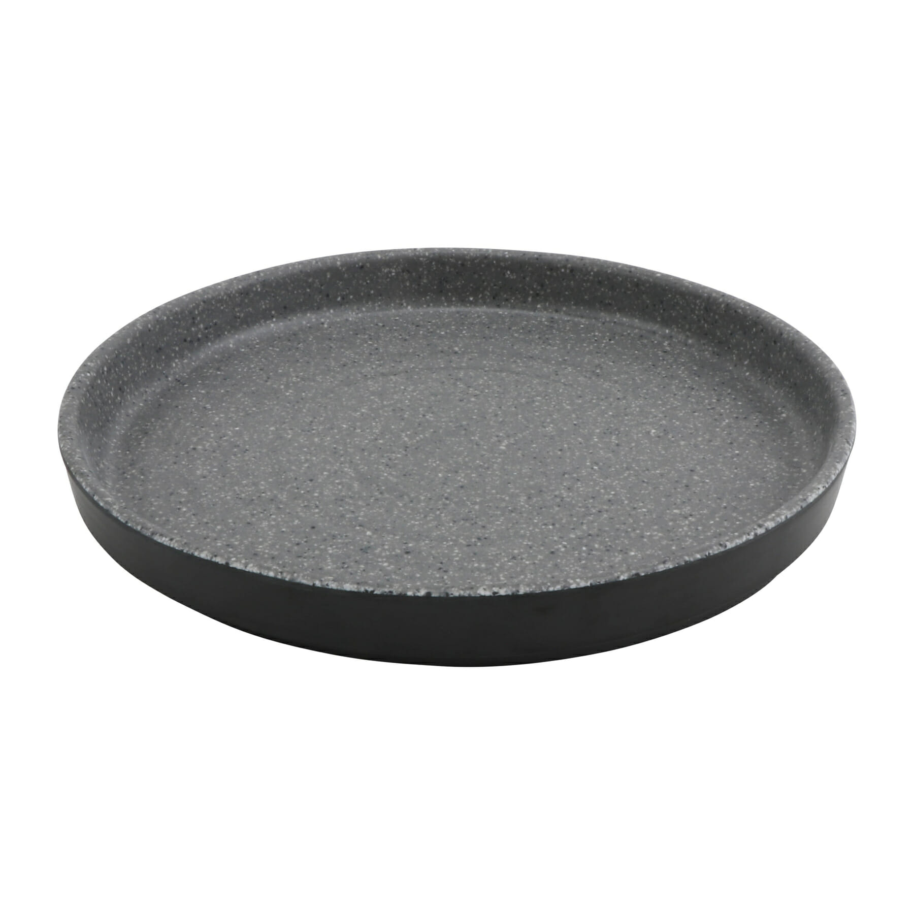 G.E.T. Enterprises INF214 Cheforward Infuse 8.14" Round Stone Grey/Black Melamine Plate