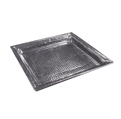 American Metalcraft HMSQ16 16" Square Hammered Stainless Steel Serving Tray