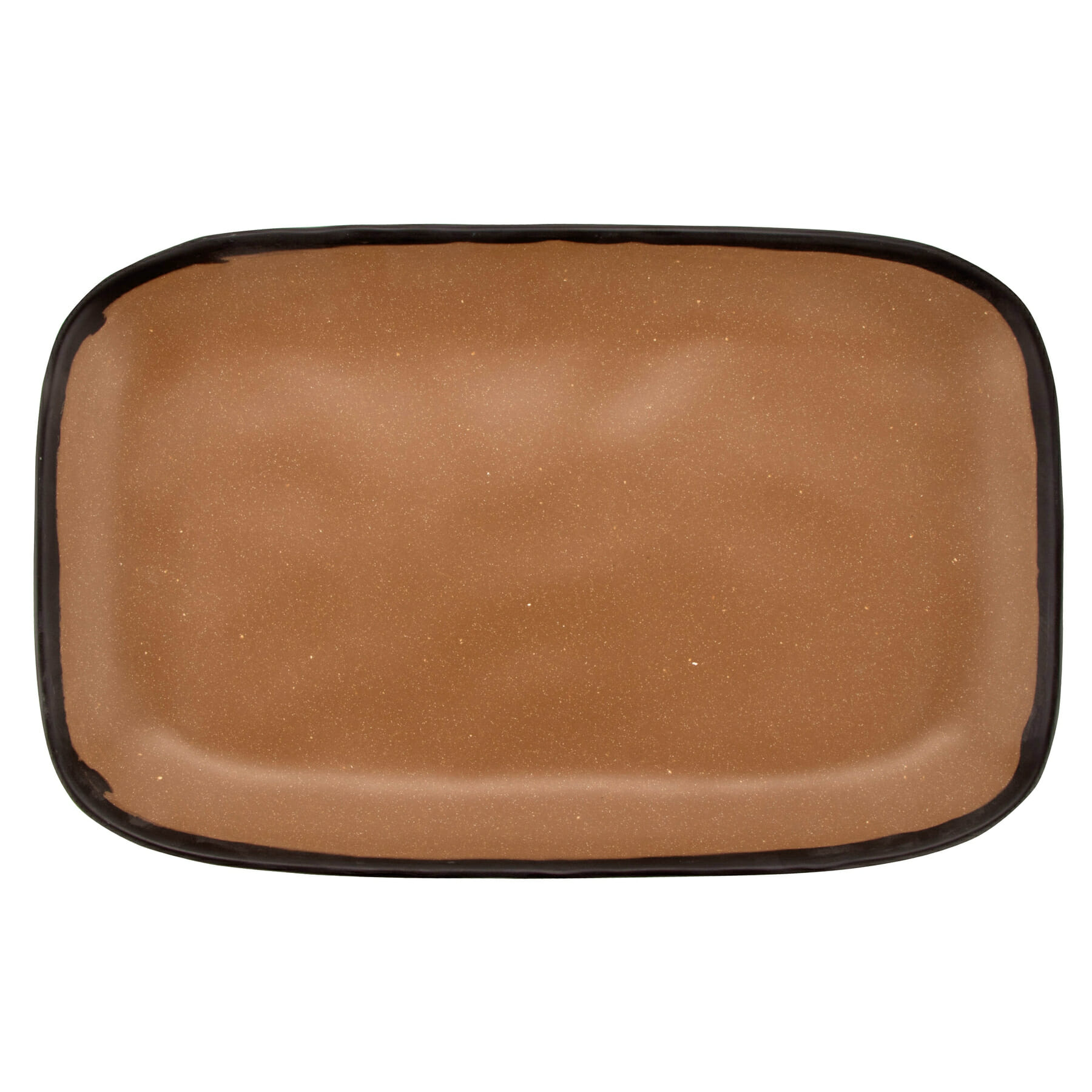G.E.T. Enterprises CS-1170-TP Pottery Market Matte 12" x 7-1/2" Rectangular Speckled Taupe Melamine Plate