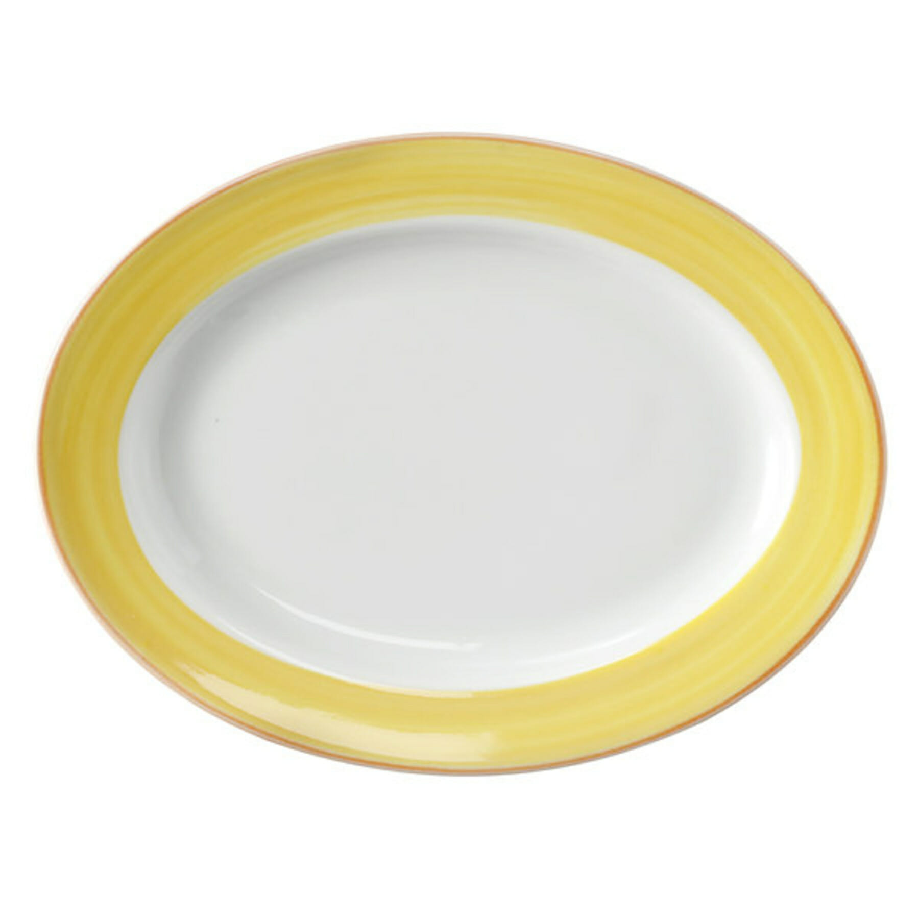 G.E.T. Enterprises PA1600907712 Corona Calypso 12" x 9" Oval Yellow Porcelain Platter