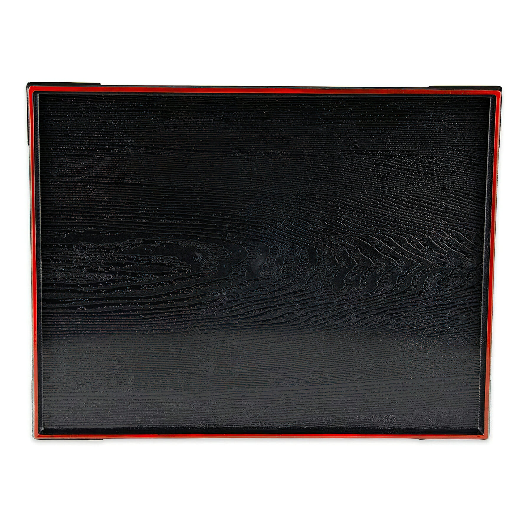 G.E.T. Enterprises 902-15-RB Fuji 15" x 11-1/2" Rectangular Red with Black ABS Plastic Tray