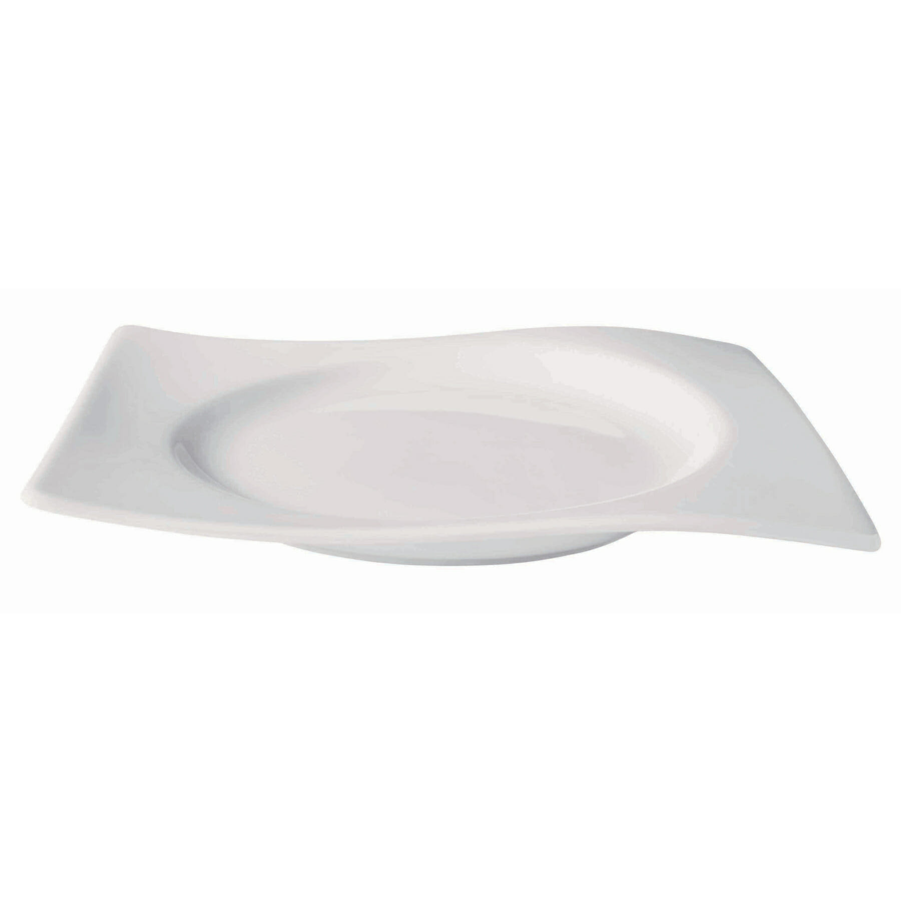 G.E.T. Enterprises PA1101809512 Corona Actualite 10" Rectangle Bright White Porcelain Plate
