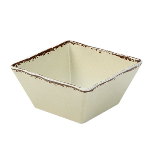 American Metalcraft AWMSQ73 58 oz. Square Antique White Melamine Serving Bowl