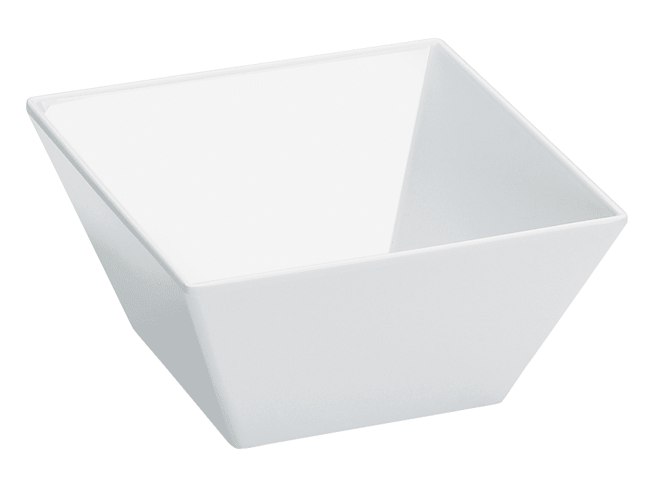 Cal-Mil SR261 8" x 8" x 5" White Square Melamine Bowl