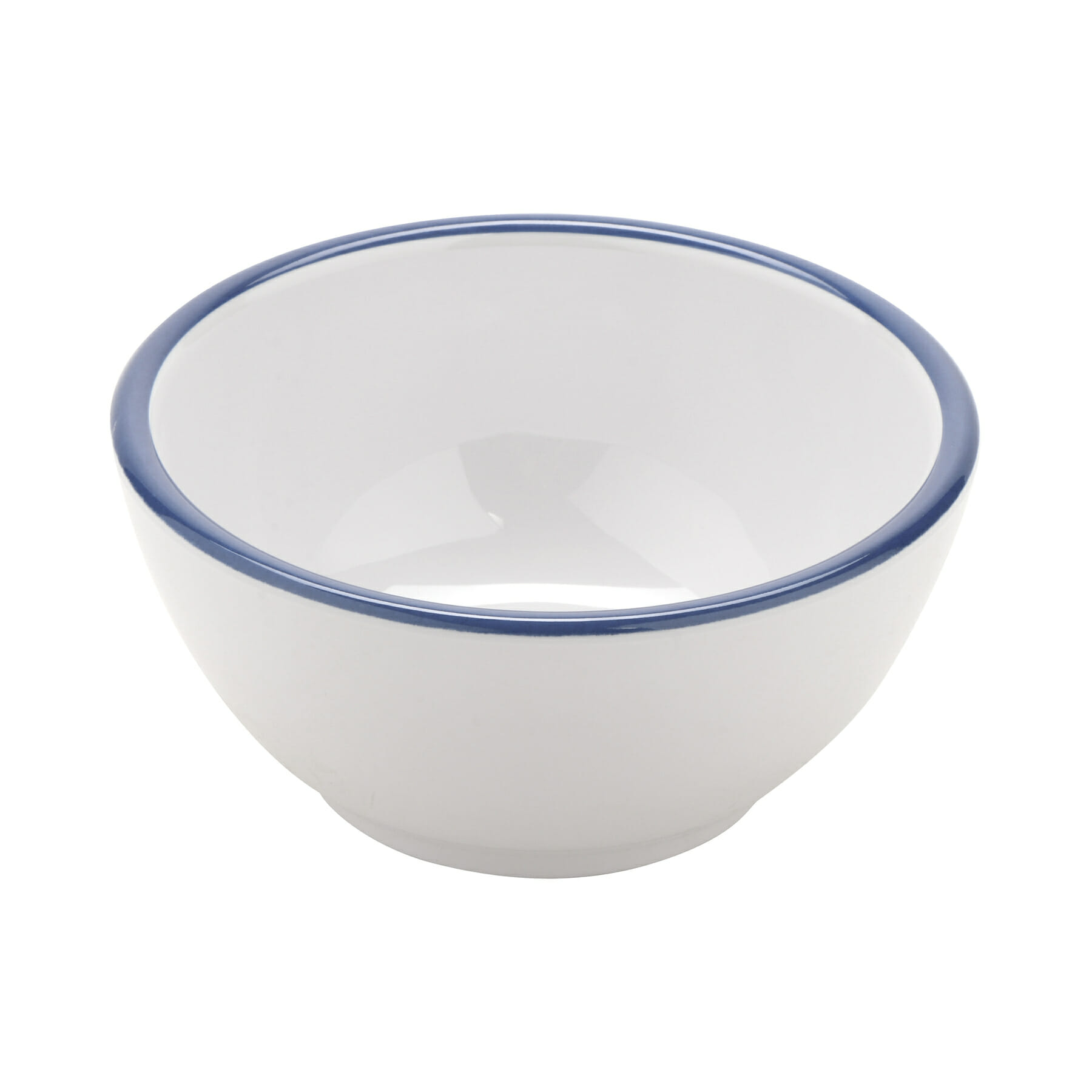 G.E.T. Enterprises B-140-W/CB Settlement Bistro 14 oz. Round White/Cobalt Melamine Bowl