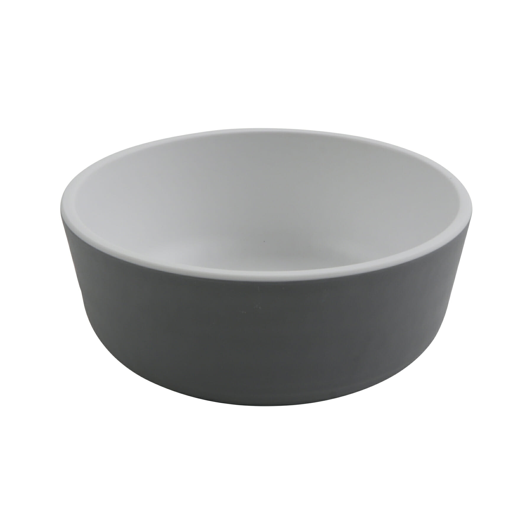 G.E.T. Enterprises RB-15-WM/GRM Roca Matte 15 oz. Round White Matte / Gray Matte Melamine Bowl