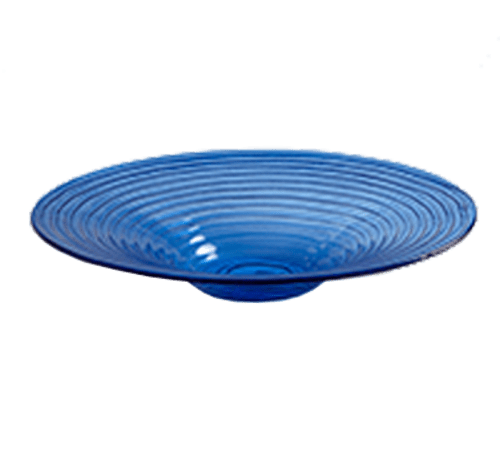 American Metalcraft GBB20 128 oz. Round Blue Swirled Glass Glacier™ Bowl