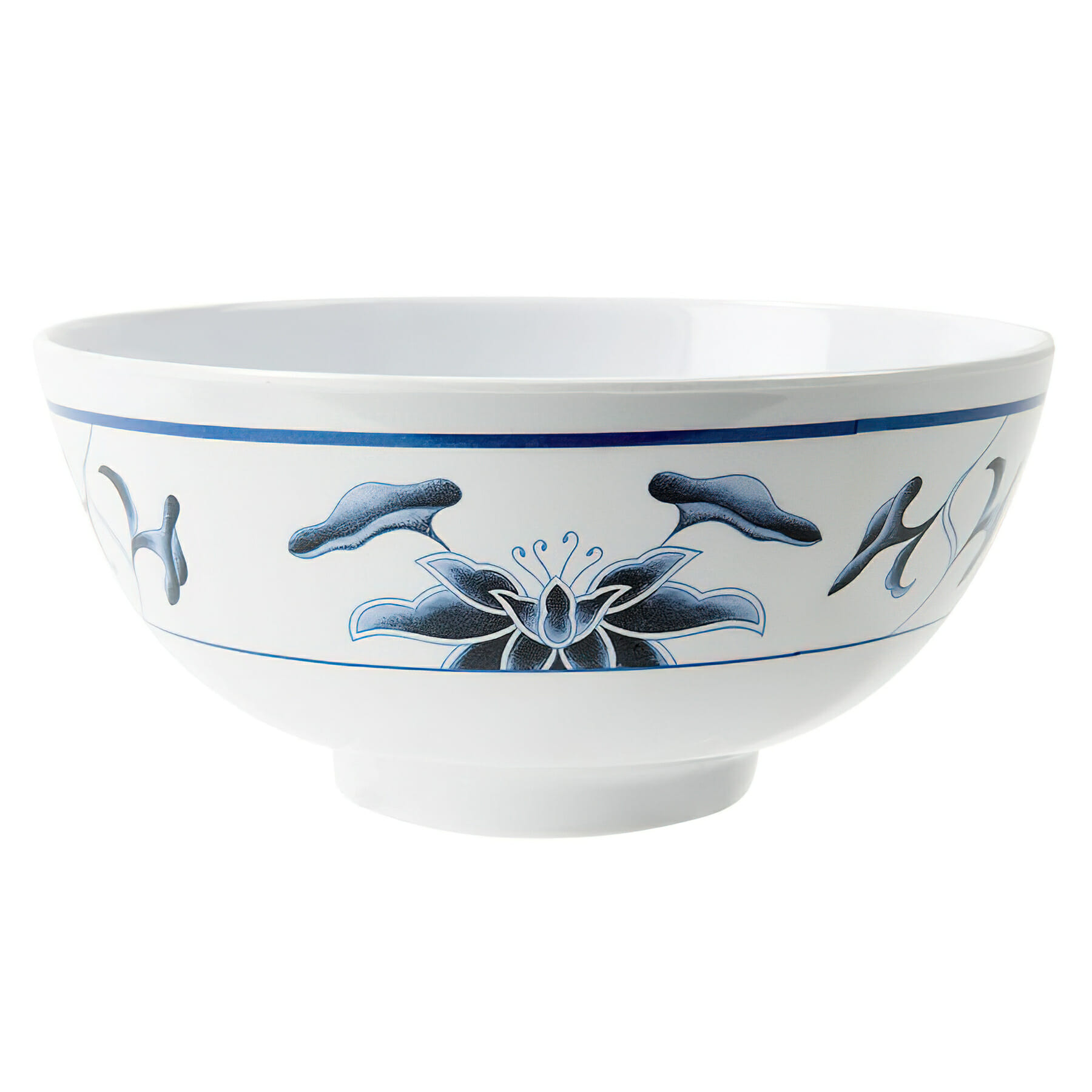G.E.T. Enterprises M-706-B Water Lily 24 oz. Round Patterned Melamine Bowl