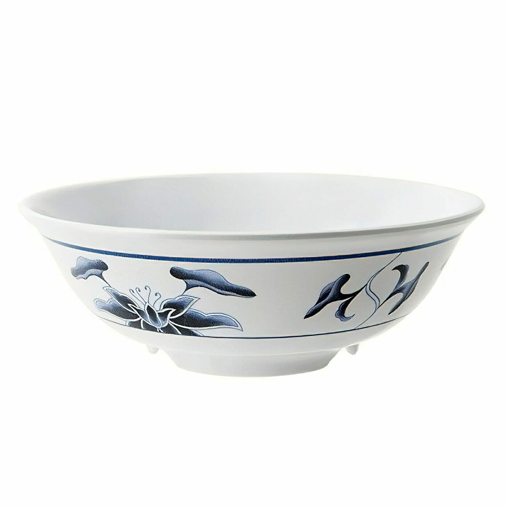 G.E.T. Enterprises M-813-B Water Lily 73 oz. Round Patterned Melamine Bowl