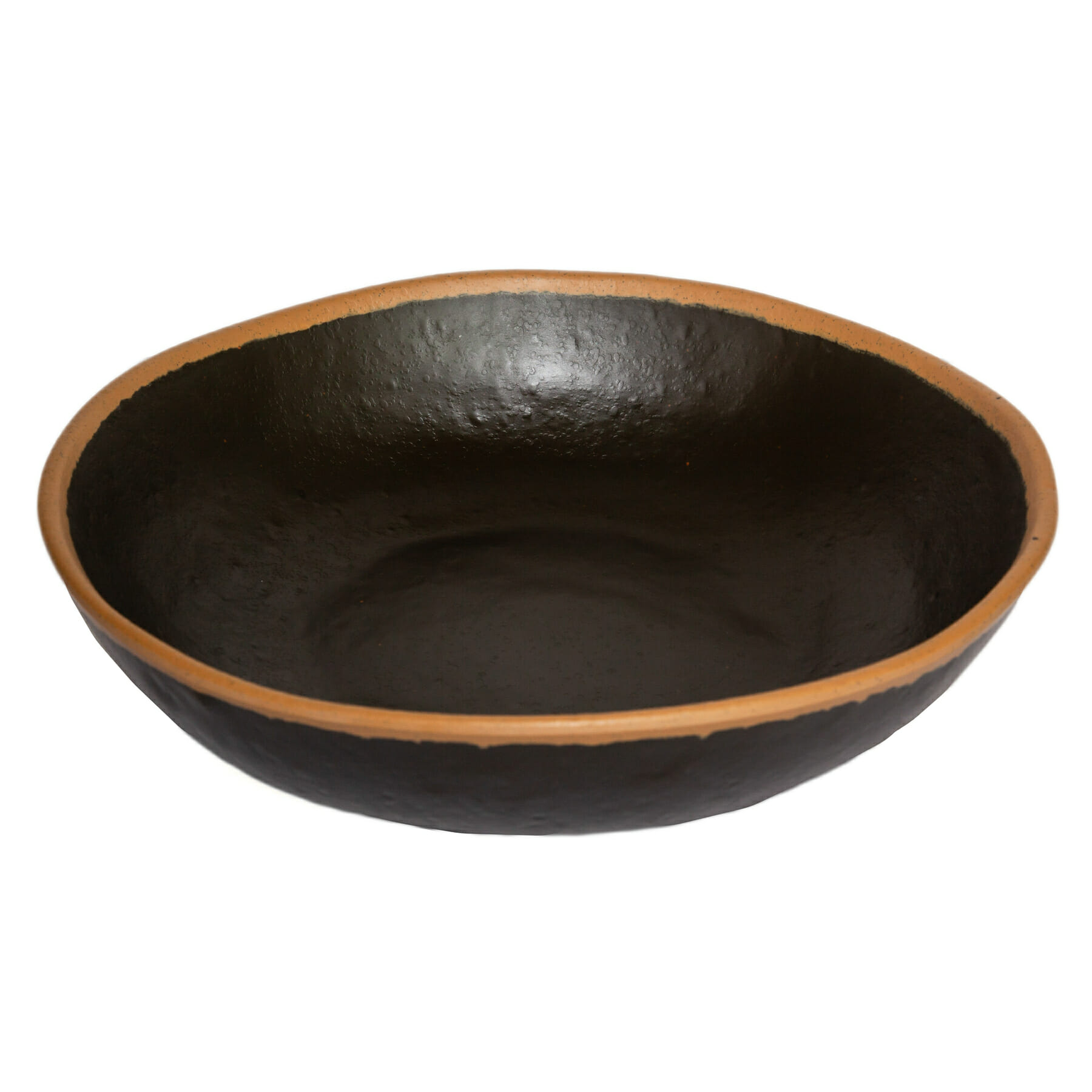 G.E.T. Enterprises B-310-BR Pottery Market Glazed 48 oz. Round Brown Melamine Bowl