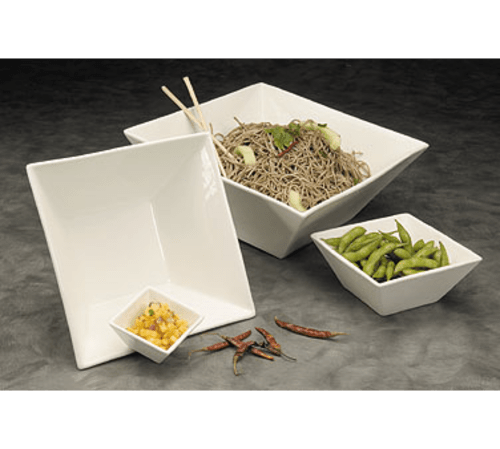 American Metalcraft WFB6 24 oz. Square White Porcelain Prestige™ Bowl