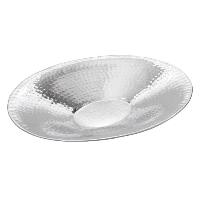 American Metalcraft HMOV1418 144 oz. Oval Hammered Stainless Steel Serving Bowl