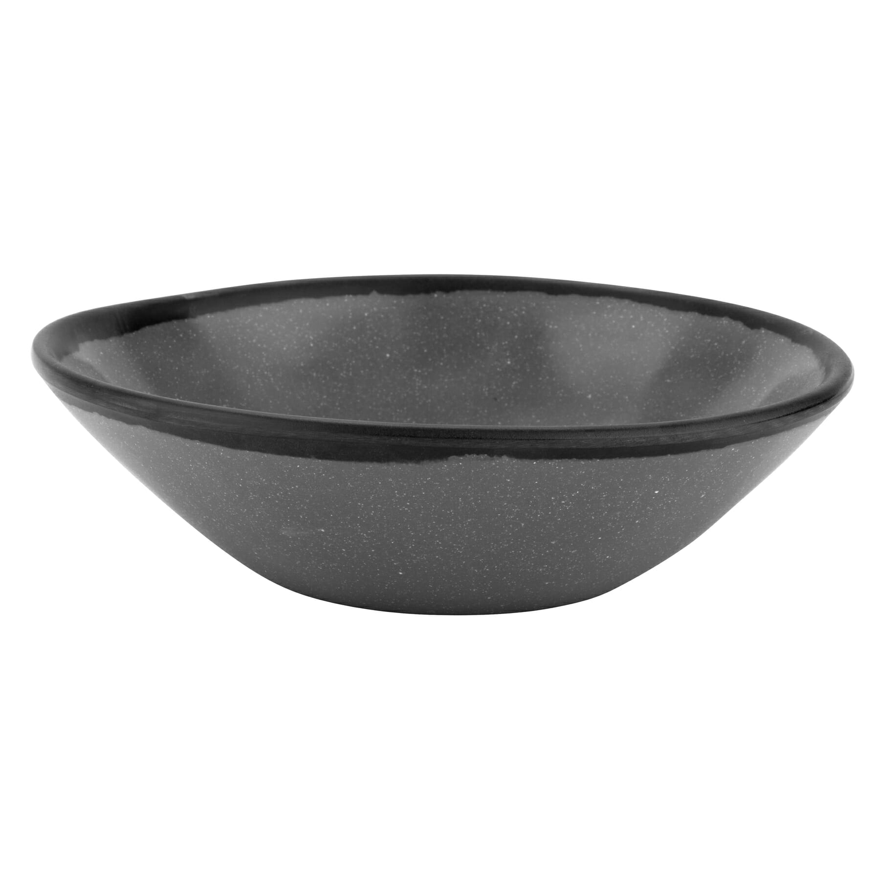 G.E.T. Enterprises B-180-GR Pottery Market Matte 16 oz. Round Speckled Gray Melamine Bowl