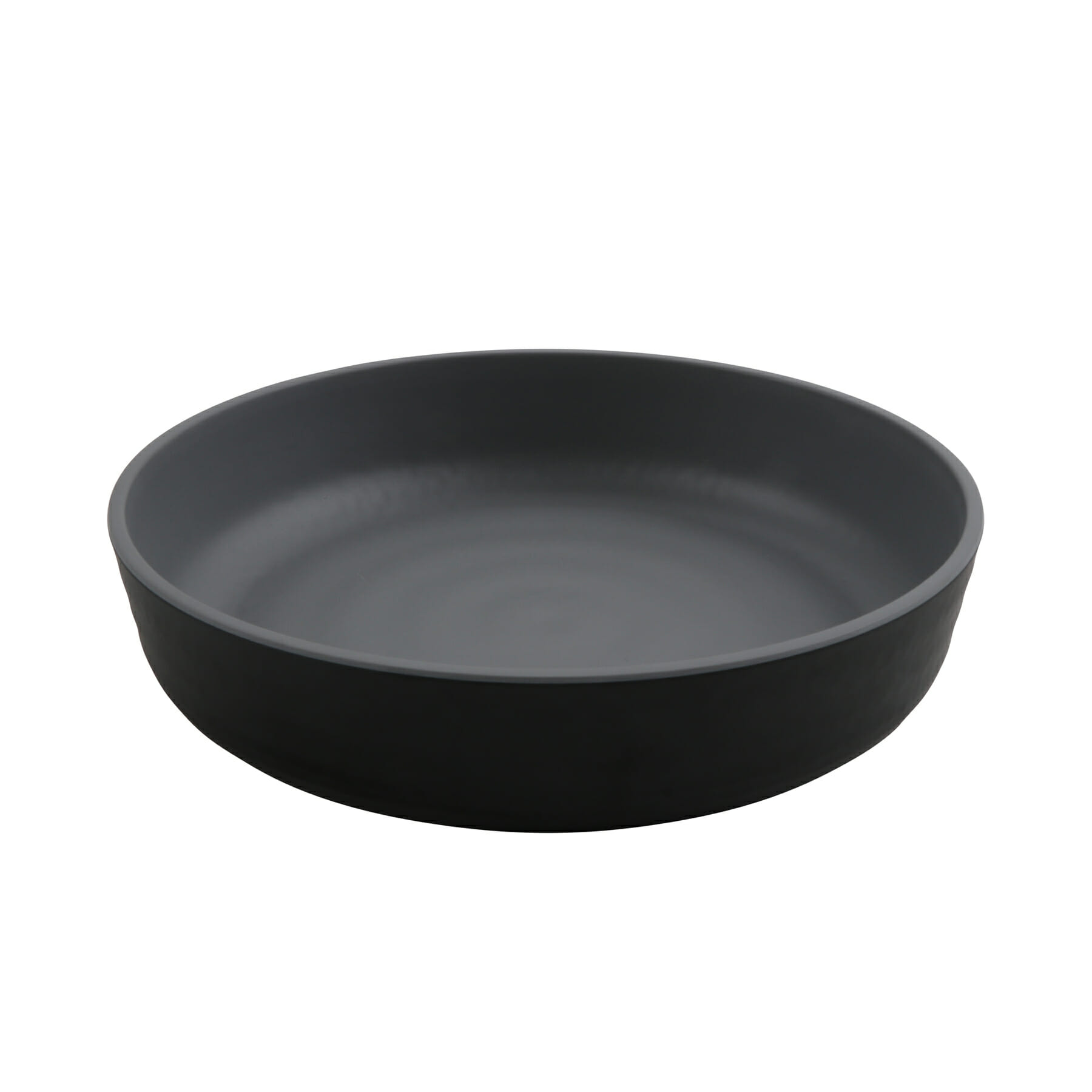 G.E.T. Enterprises RB-9-GRM/BKM Roca Matte 42 oz. Round Gray Matte / Black Matte Melamine Bowl