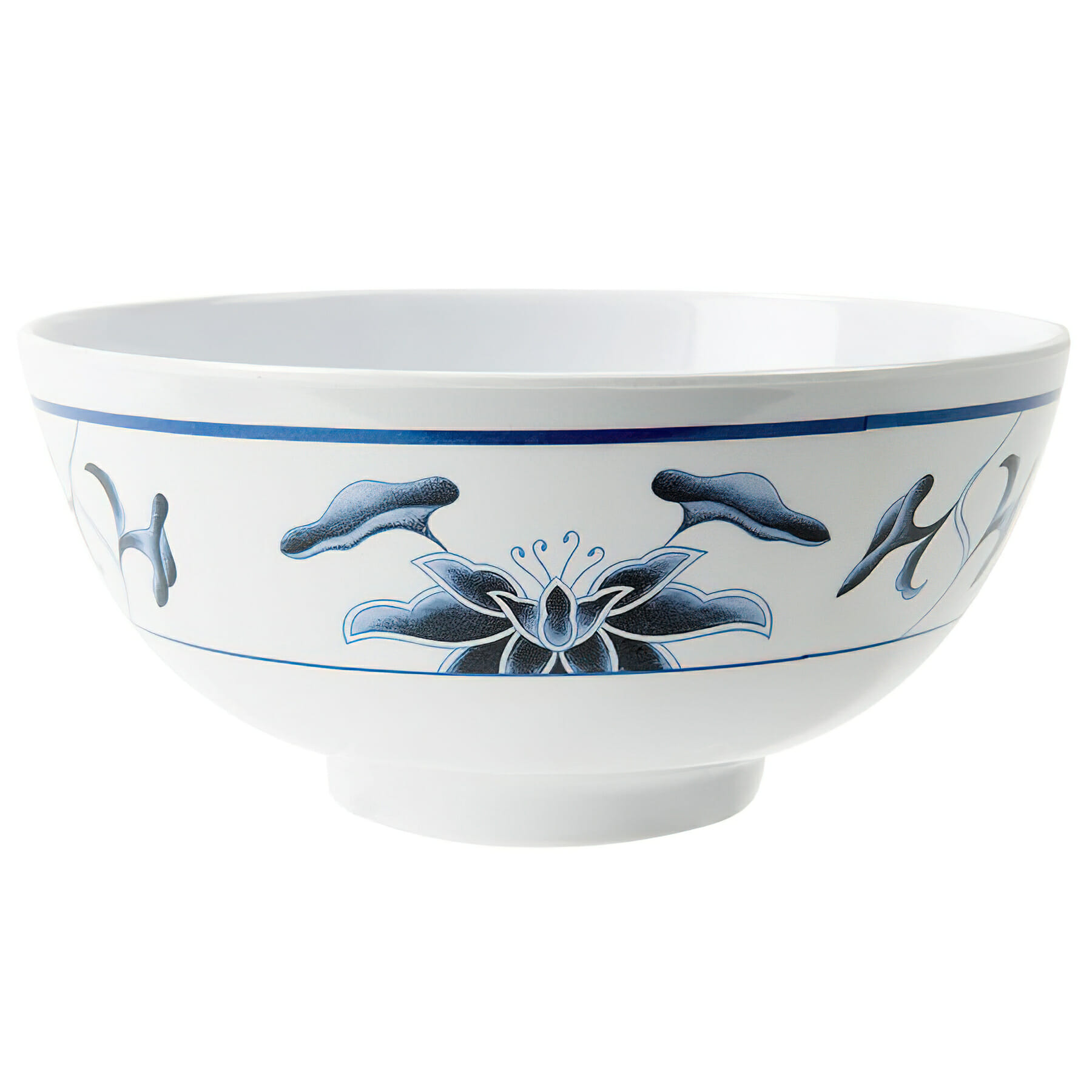G.E.T. Enterprises M-708-B Water Lily 57 oz. Round Patterned Melamine Bowl