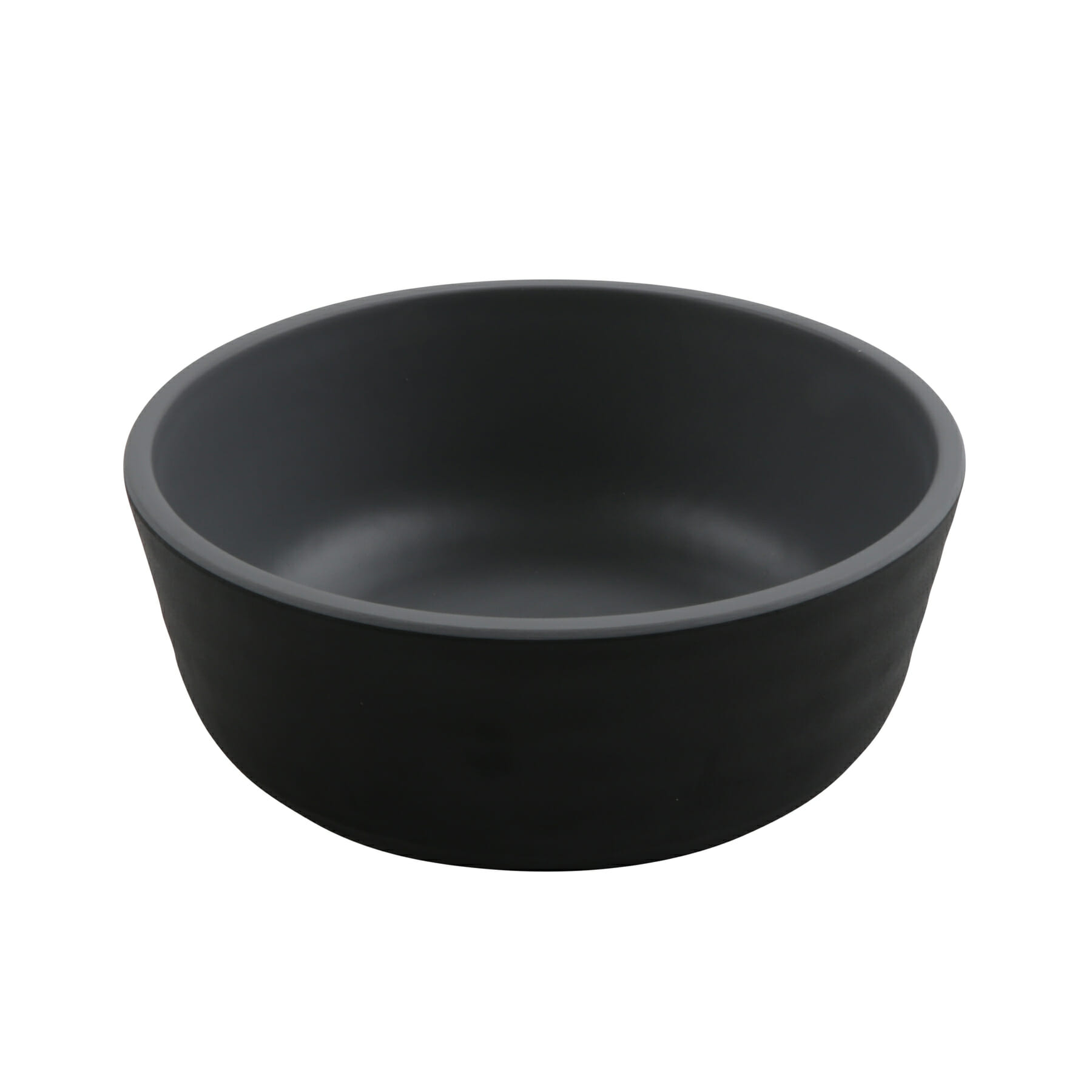 G.E.T. Enterprises RB-15-GRM/BKM Roca Matte 15 oz. Round Gray Matte / Black Matte Melamine Bowl