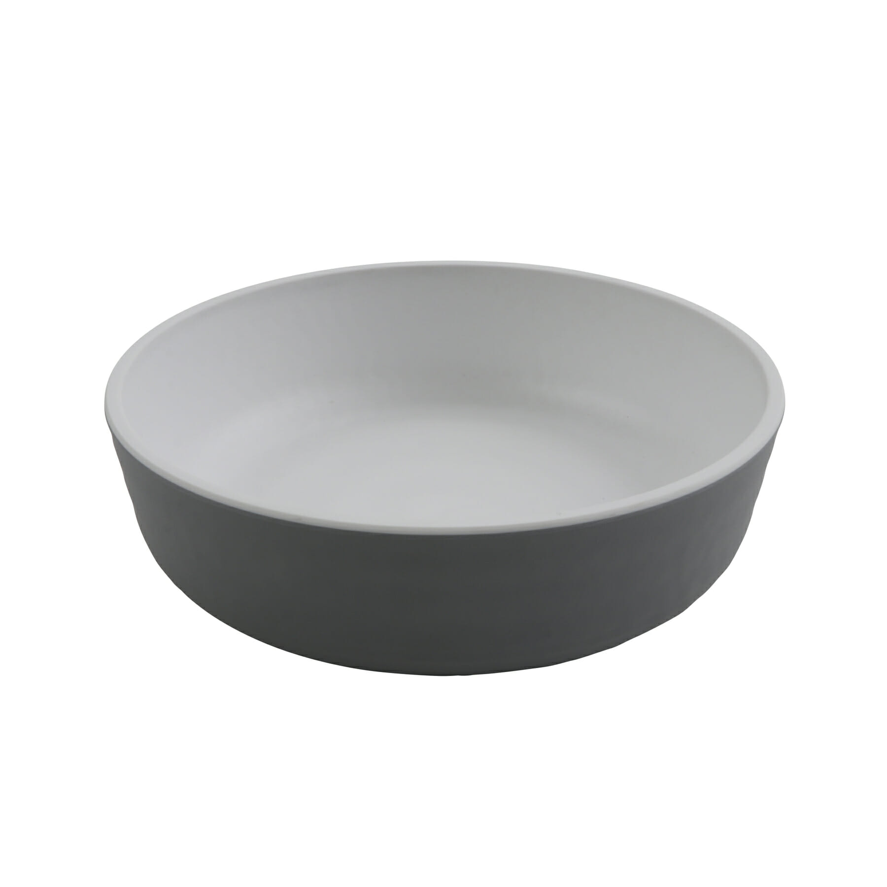 G.E.T. Enterprises RB-7-WM/GRM Roca Matte 24 oz. Round White Matte / Gray Matte Melamine Bowl