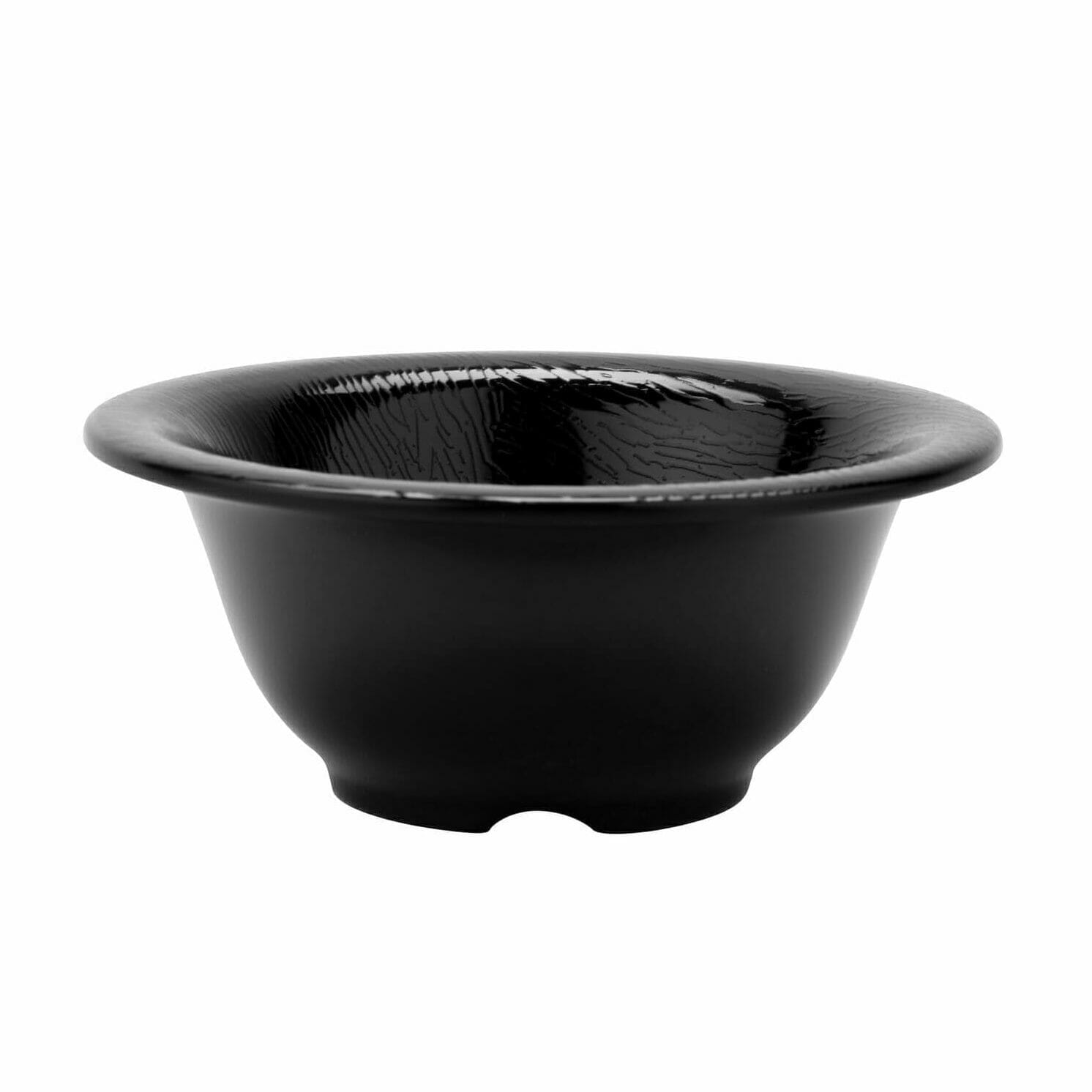 G.E.T. Enterprises B-105-EW-BK Etchedware 10 oz. Round Textured Black Melamine Bowl