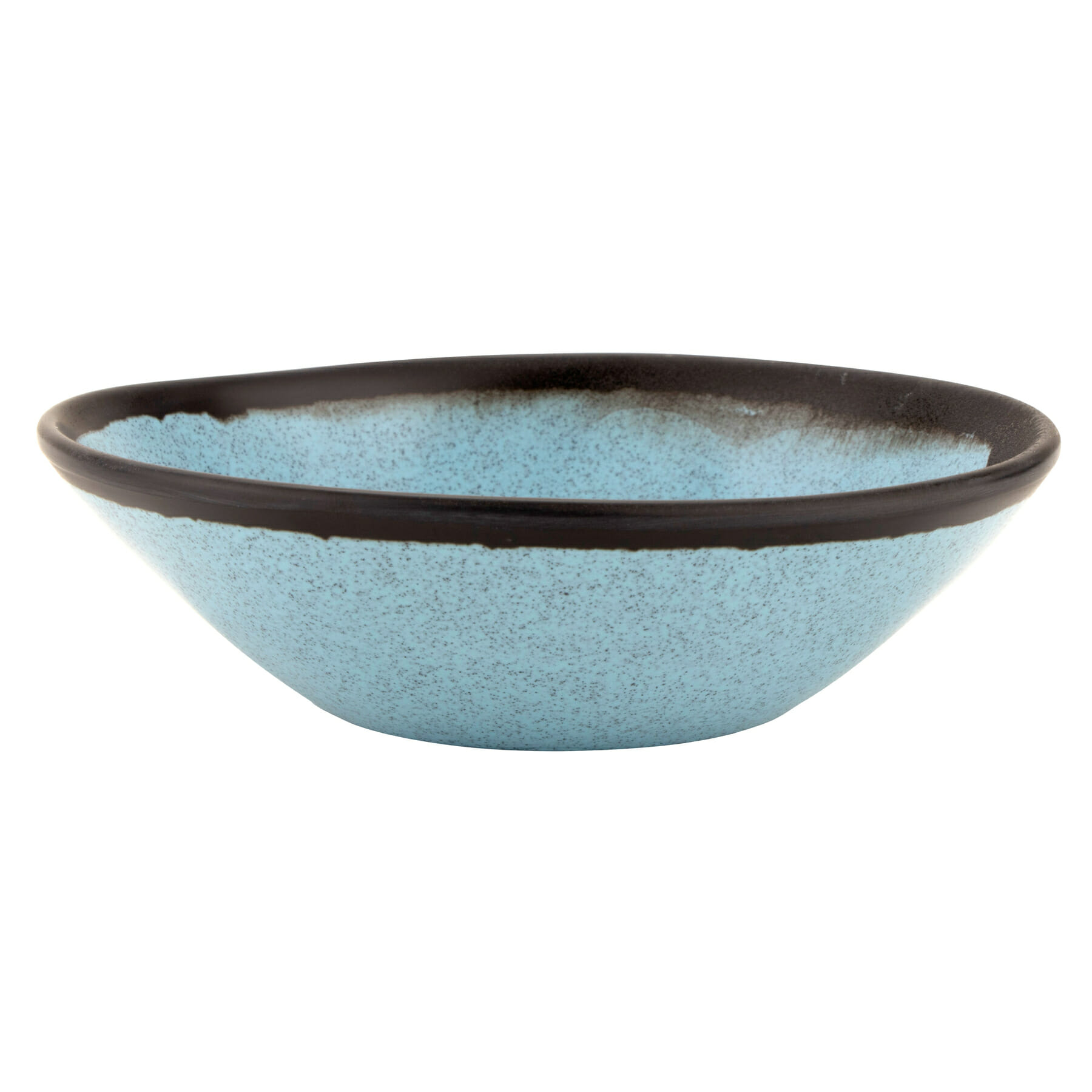 G.E.T. Enterprises B-180-GBL Pottery Market Matte 16 oz. Round Speckled Grayish Blue Melamine Bowl