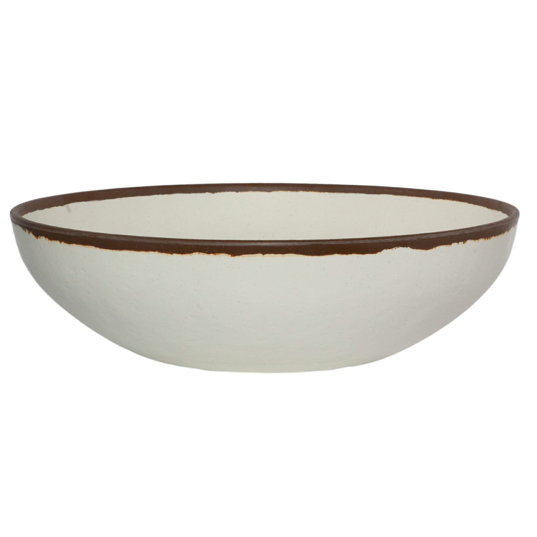 G.E.T. Enterprises B-330-CRM Pottery Market Glazed 5-1/2 Qt. Round Cream Melamine Bowl