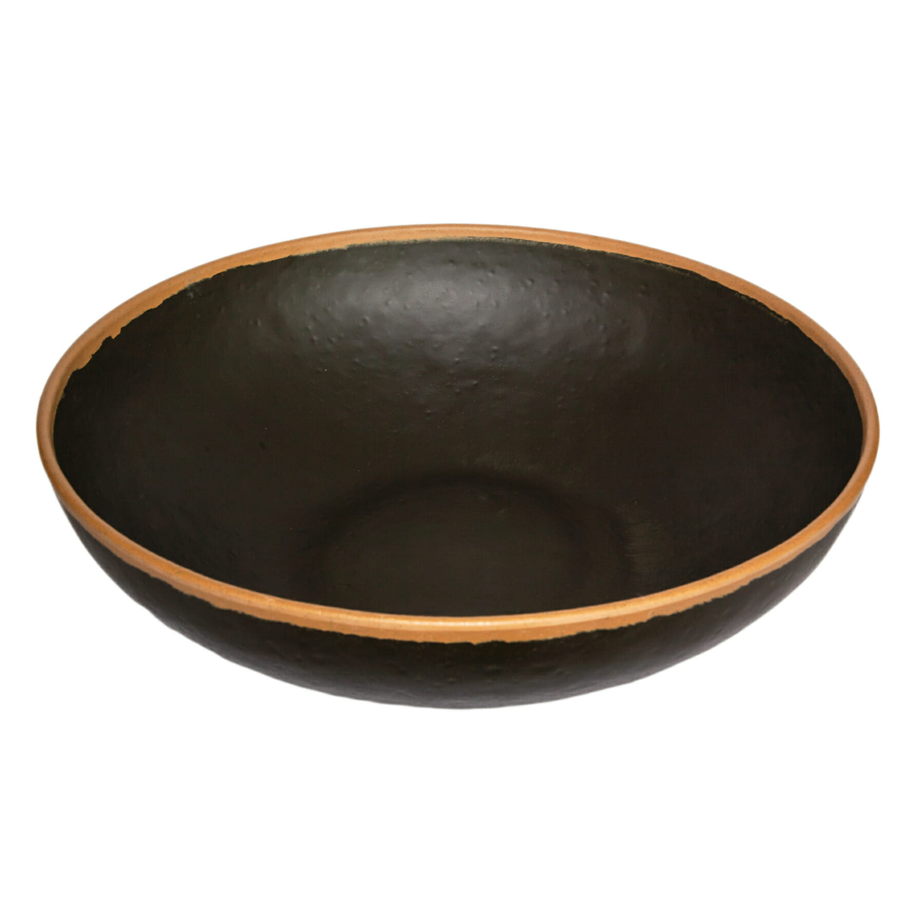 G.E.T. Enterprises B-330-BR Pottery Market Glazed 5-1/2 Qt. Round Brown Melamine Bowl