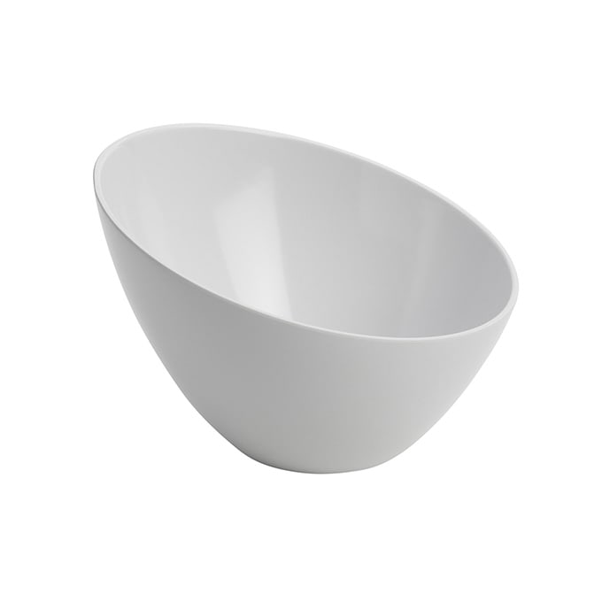 American Metalcraft MELSL92 64 oz. Round Slanted White Melamine Endurance™ Serving Bowl