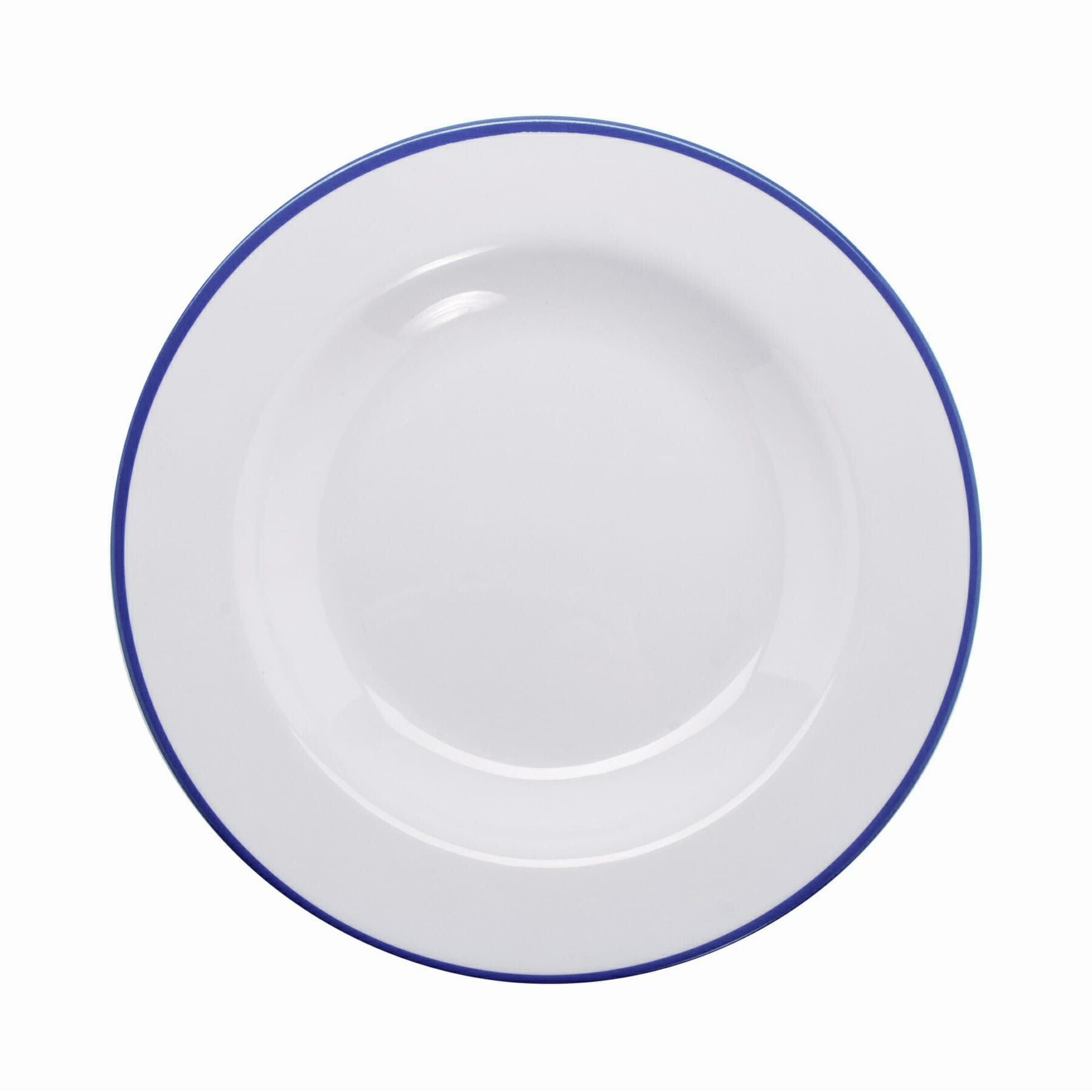 G.E.T. Enterprises B-110-W/CB Settlement Bistro 10 oz. Oval White/Cobalt Melamine Bowl