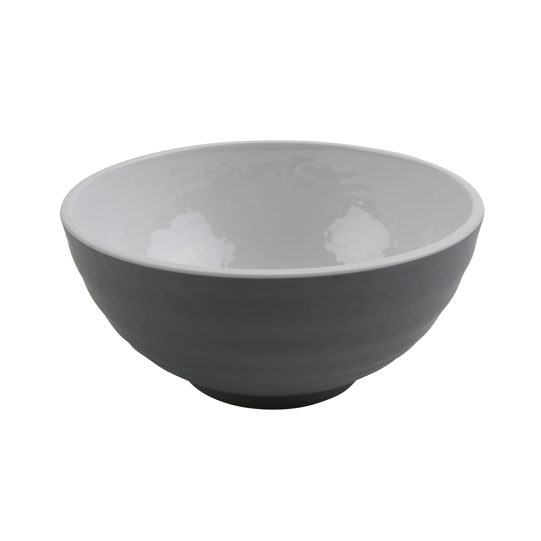 G.E.T. Enterprises RB-70-WS/GRM Roca Glazed 32 oz. Round White Gloss / Gray Matte Melamine Bowl