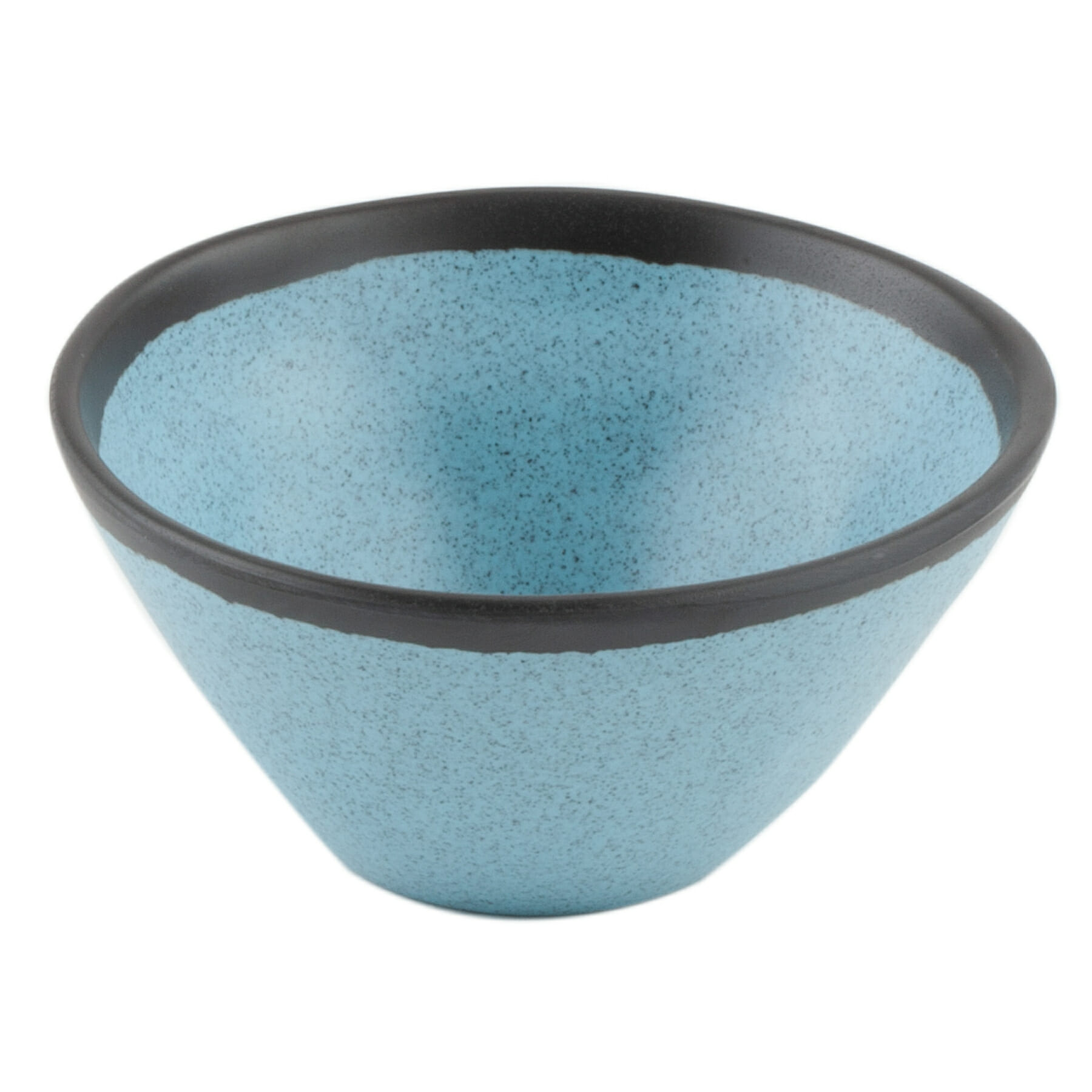 G.E.T. Enterprises B-80-GBL Pottery Market Matte 8 oz. Round Speckled Grayish Blue Melamine Bowl