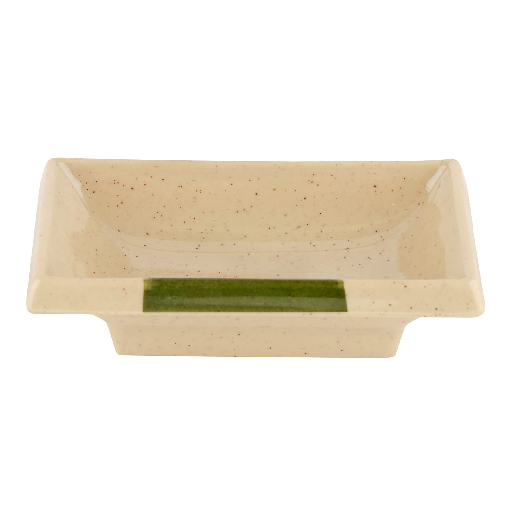 G.E.T. Enterprises 025-TD Traditional 2 oz. Rectangular Beige Melamine Sauce Dish