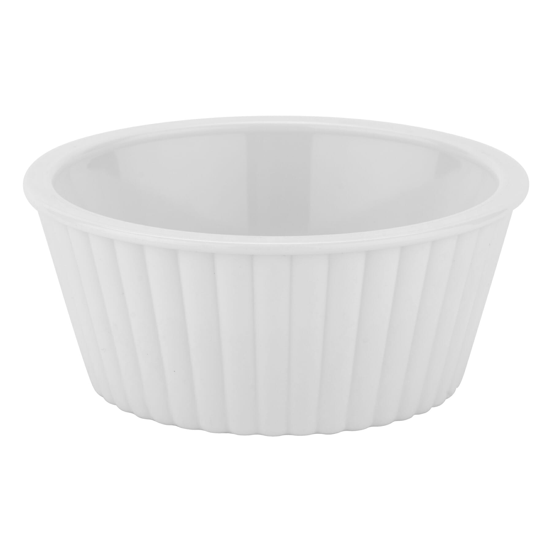 G.E.T. Enterprises ER-404-W 4 oz. Round White SAN Plastic Ramekin