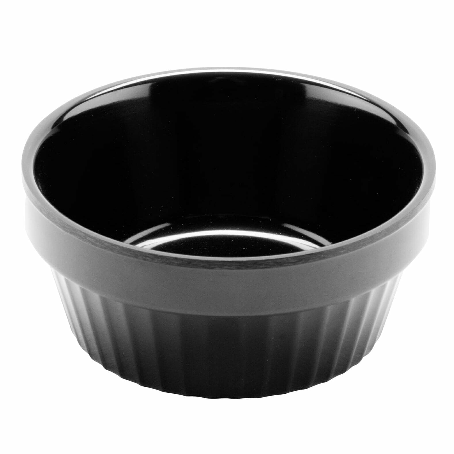 G.E.T. Enterprises R-4-BK 4 oz. Round Black Melamine Ramekin