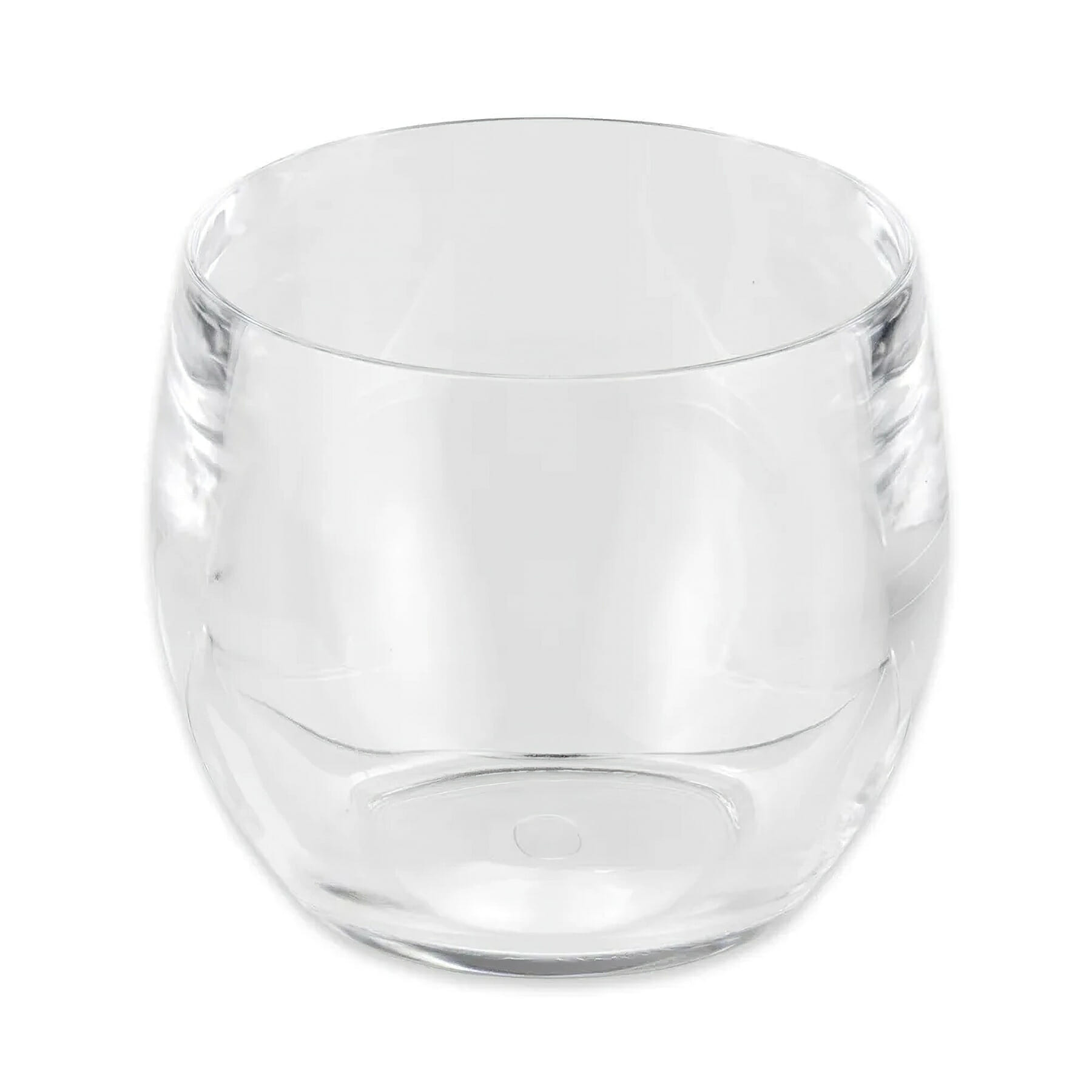 G.E.T. SW-1460-CL Stemless Wine Glasses 8oz. Round Clear SAN Plastic Wine Glass
