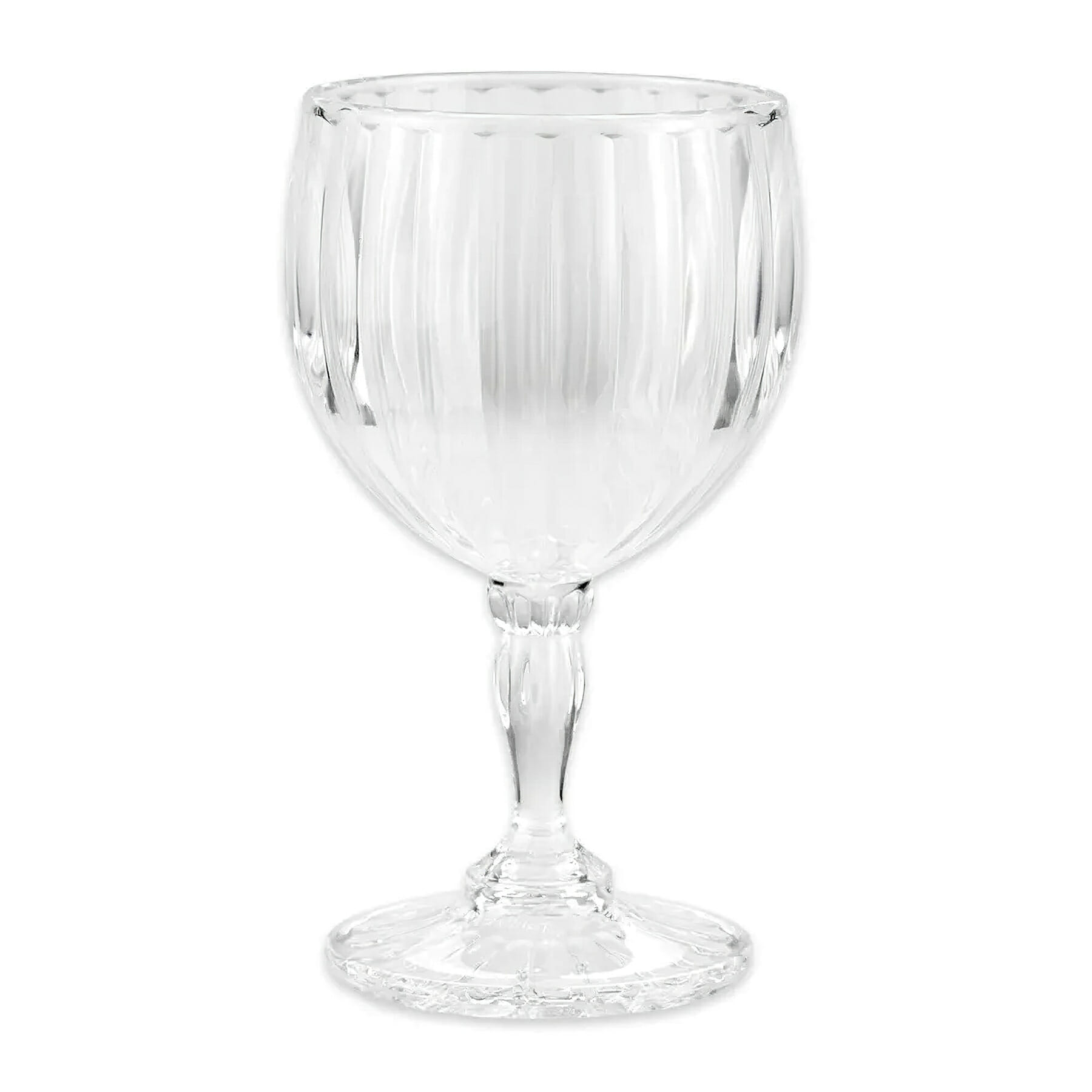 G.E.T. SW-1421-1-SAN-CL Stemware 6 oz. Round Clear SAN Fluted Plastic Wine Glass